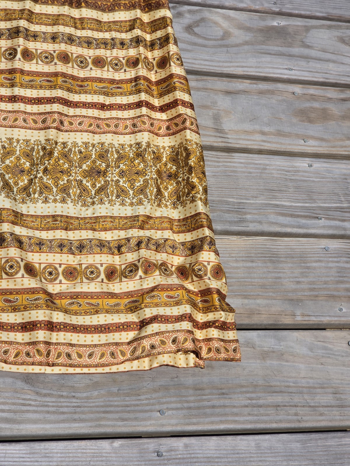 Vintage Dynasty Hong Kong One Shoulder Paisley Maxi Dress Size 10 Boho 70s Style