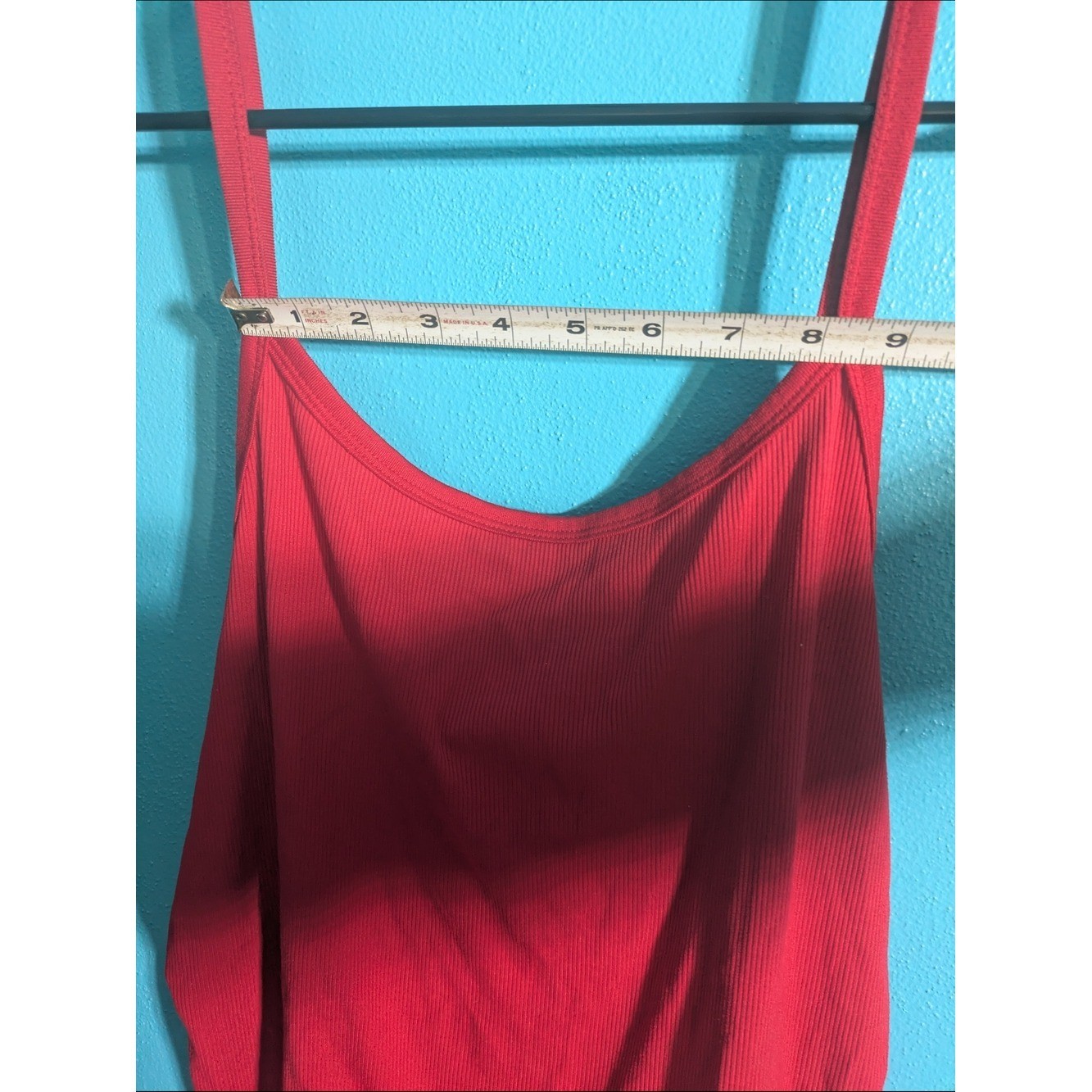 Red Ribbed Cami Tank | Y2K Aesthetic | XL