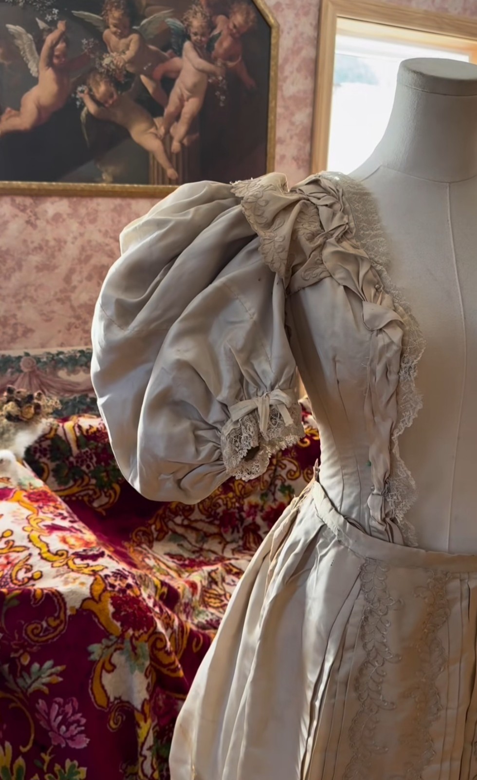 Authentic Victorian Wedding Gown Antique Bridal Dress Late 1800s Lace haunted