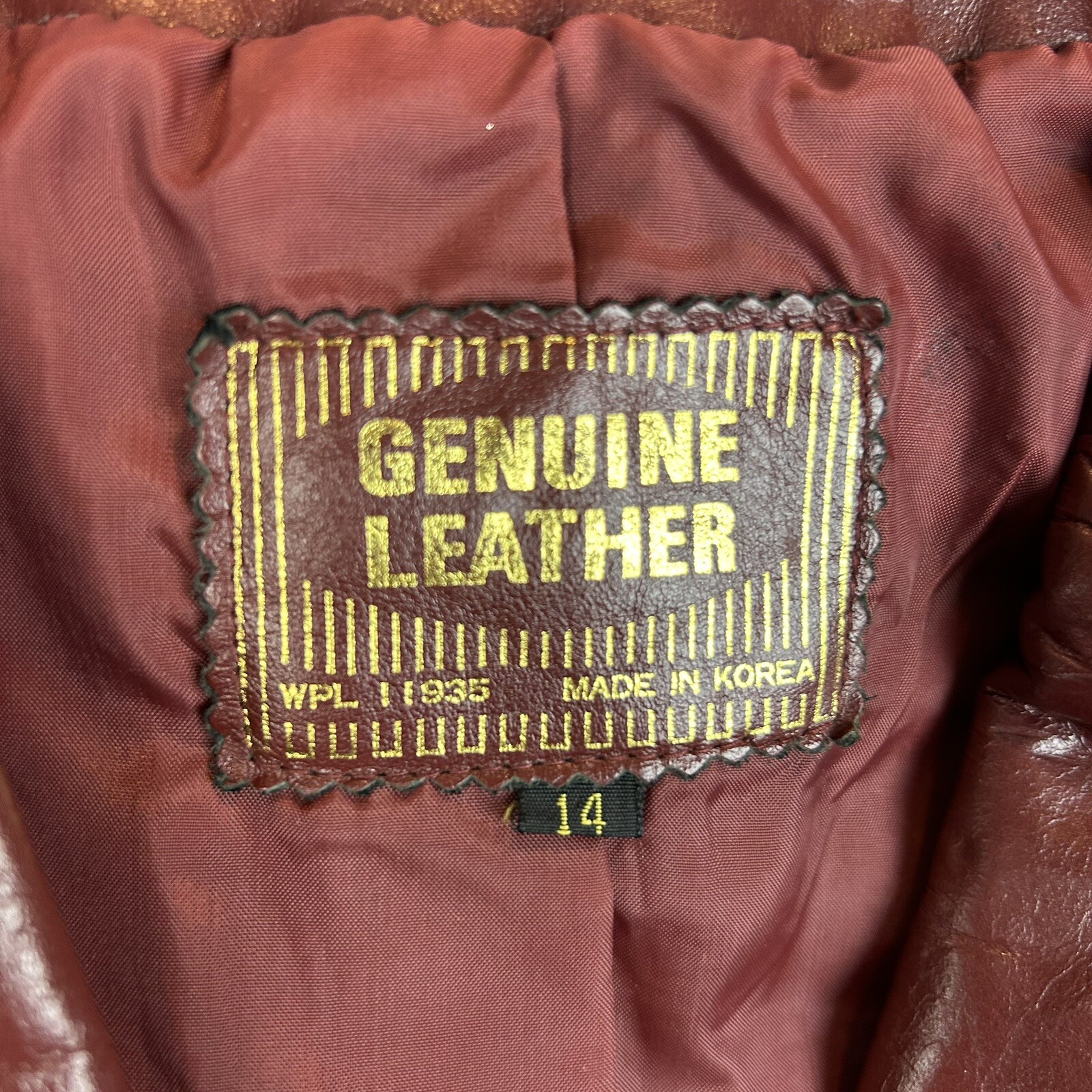 Vtg 70s Rust Brown Leather Jacket Short Womans 14 Made In Korea Read