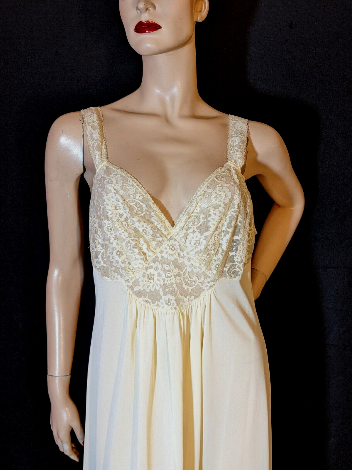 Vintage Unique Rare ODETTE BARSA Peignoir Robe Van Raalte Myth Lacey Nightgown L