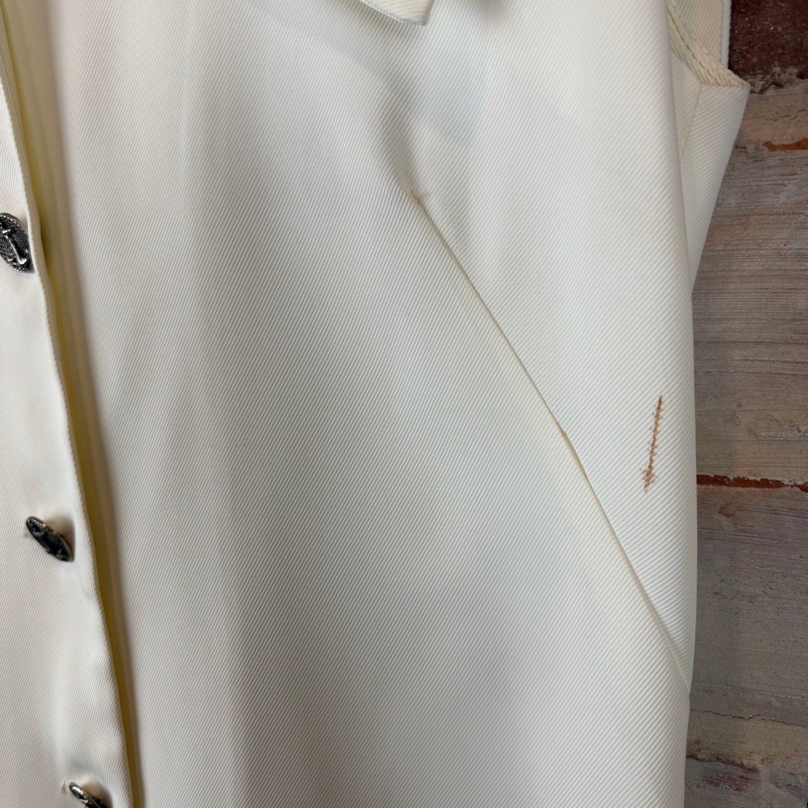 Vintage Miss Amis Ivory Sailor Collar Anchor Button Pleated Mini Dress XS/S