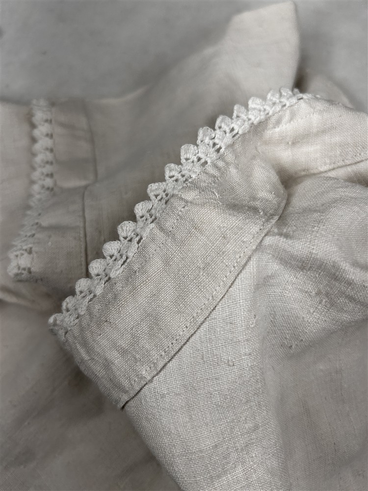 antique chemise shift white linen bust 54 drop shoulder 18th c replica