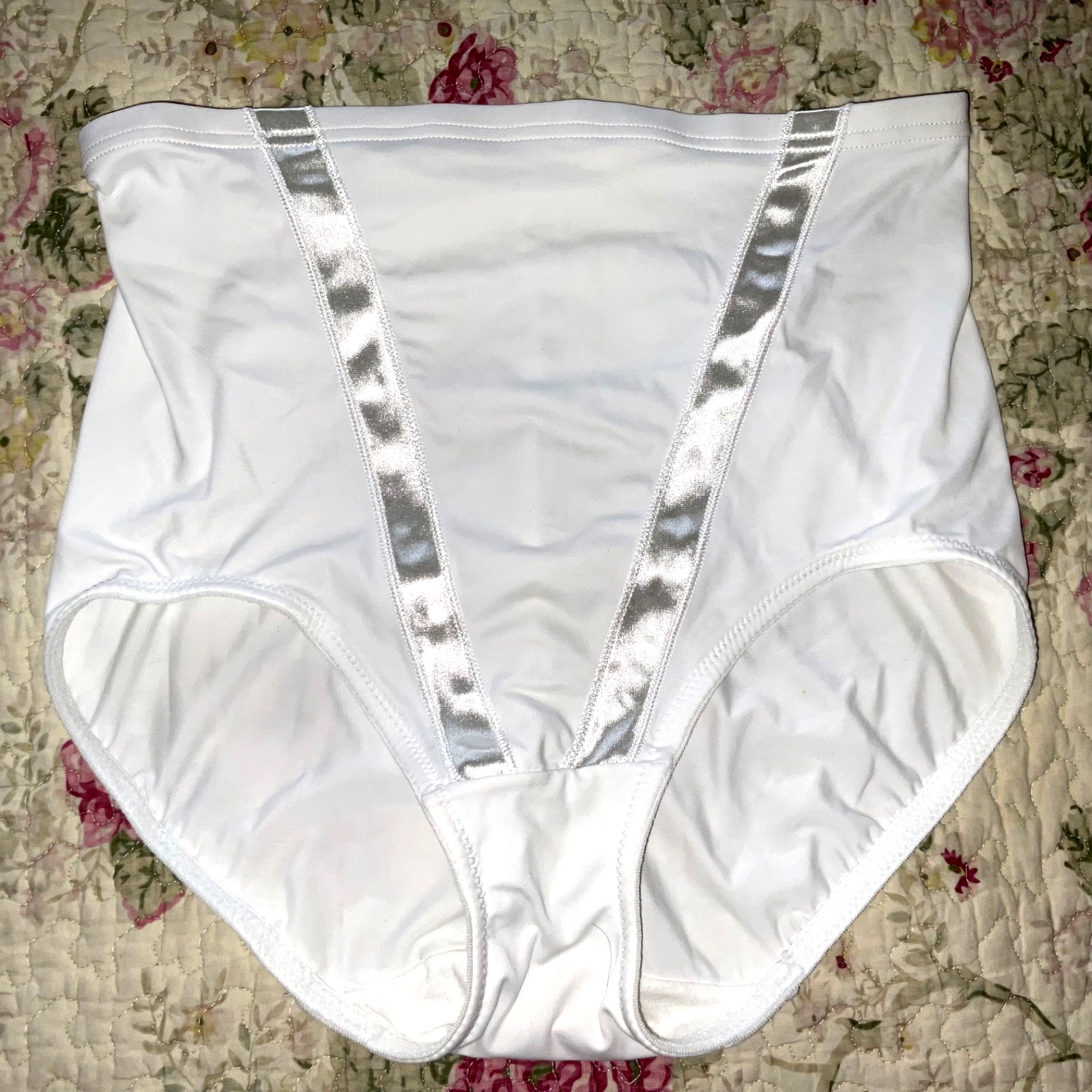 Vintage Maidenform White Satin Nylon Pantie Style Girdle Size Large
