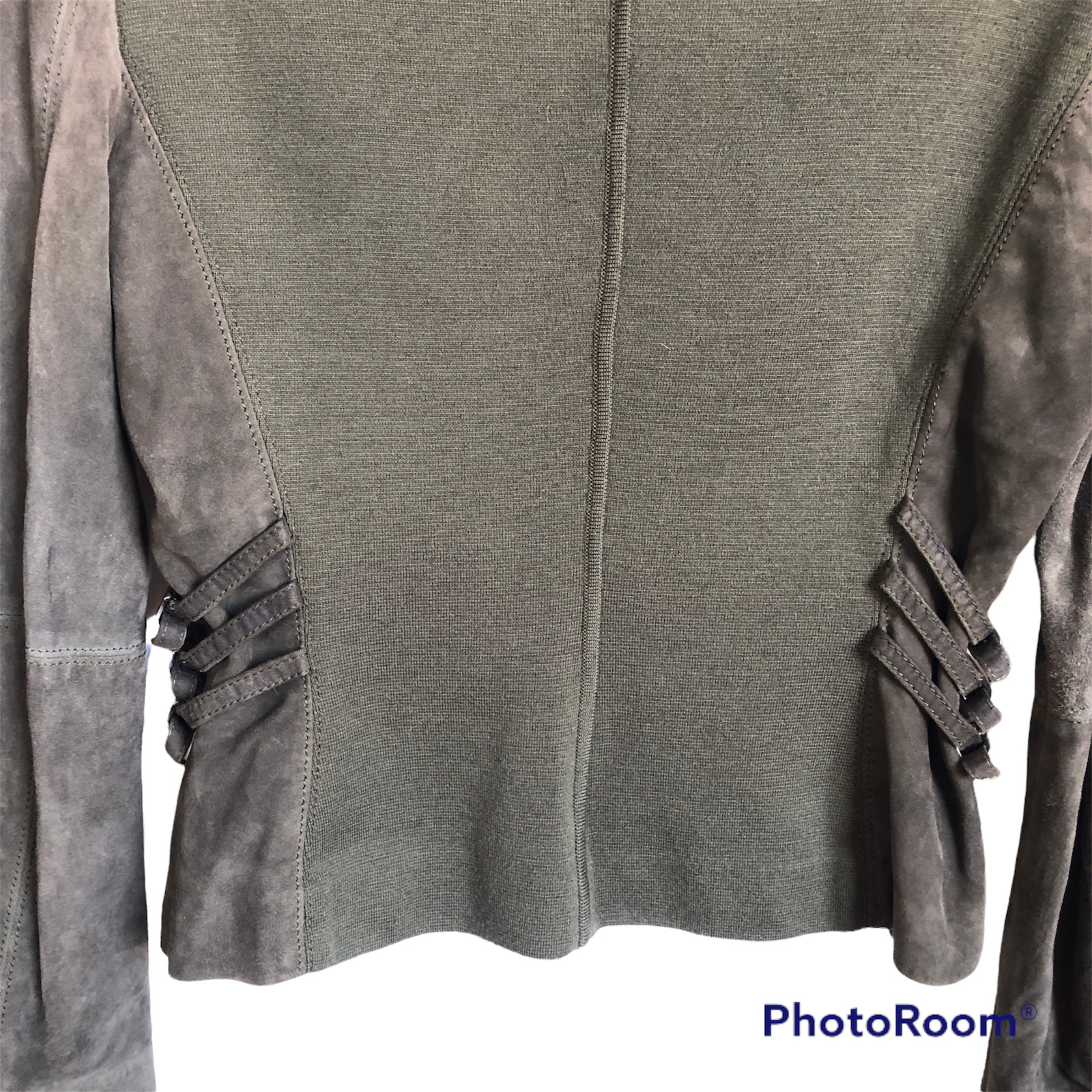 TOMASO STEFANELLI Wool/Suede Sweater Haute Couture Made in Italy Size 46/US 10
