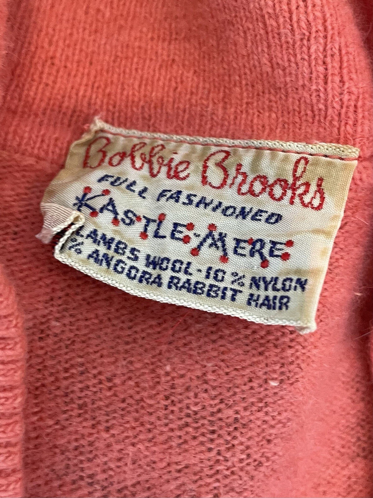 VTG 60s Bobbie Brooks Full Fashioned Kastle 20% Angora Rabbit Hair (HOLES