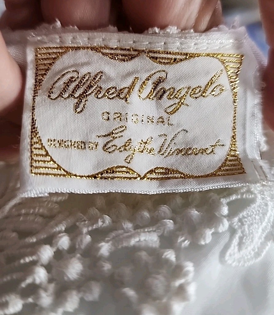 VTG ALFRED ANGELO ORIGINAL White Empire Waist Wedding Dress With DetachableTrain