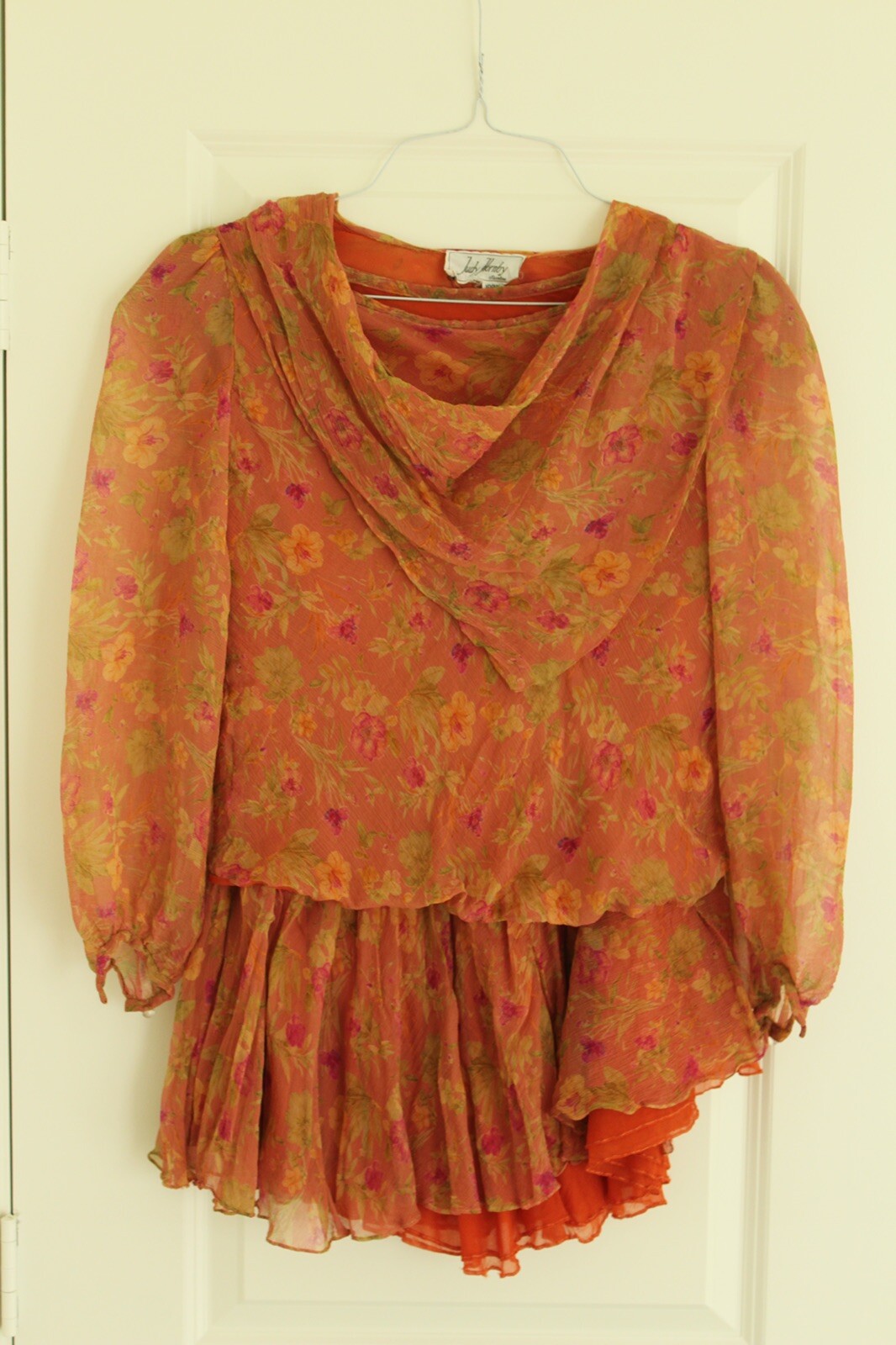 Judy Hornby Couture 1980&rsquo;s Silk Formal Skirt Floral