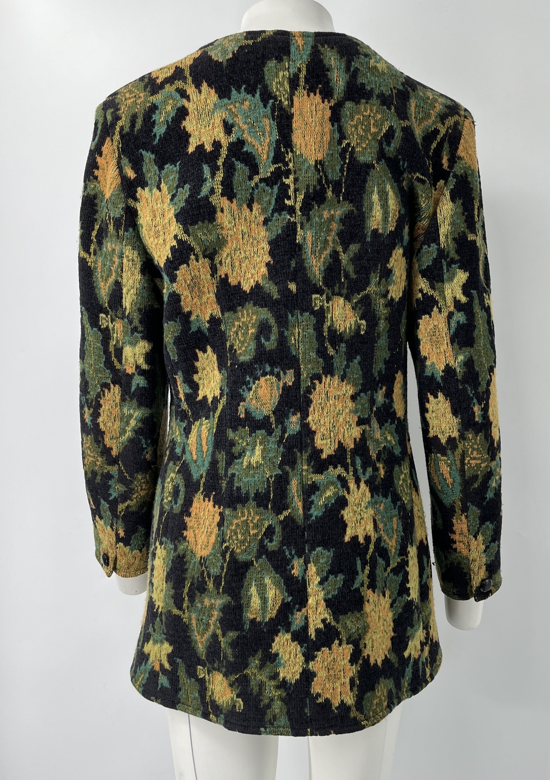 Emanuel Ungaro Parallele Vintage Green/Yellow Printed Full-Zip Jacket sz 14