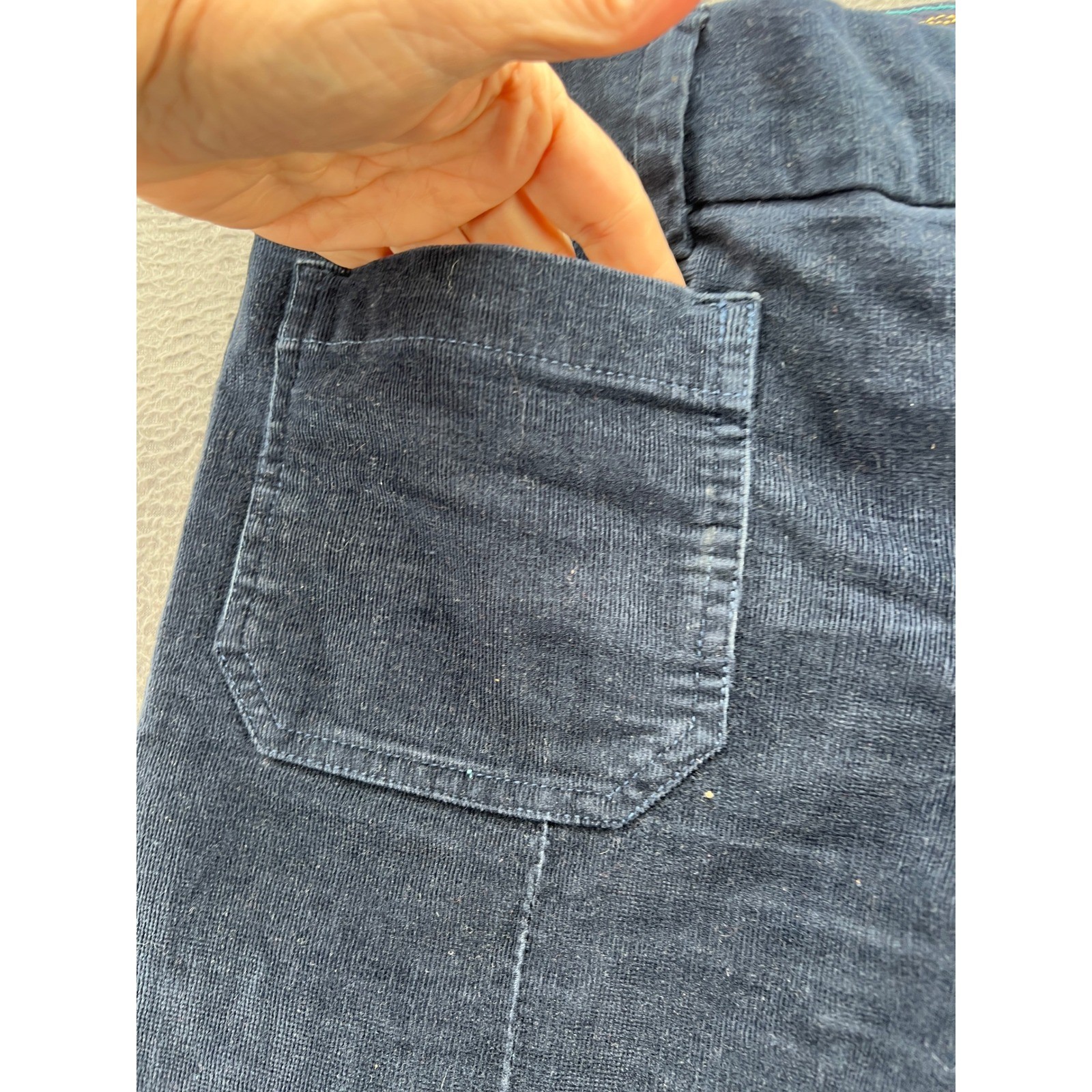 VTG American Eagle Pants Navy Blue Corduroy Wide Leg Button Fly Low Rise