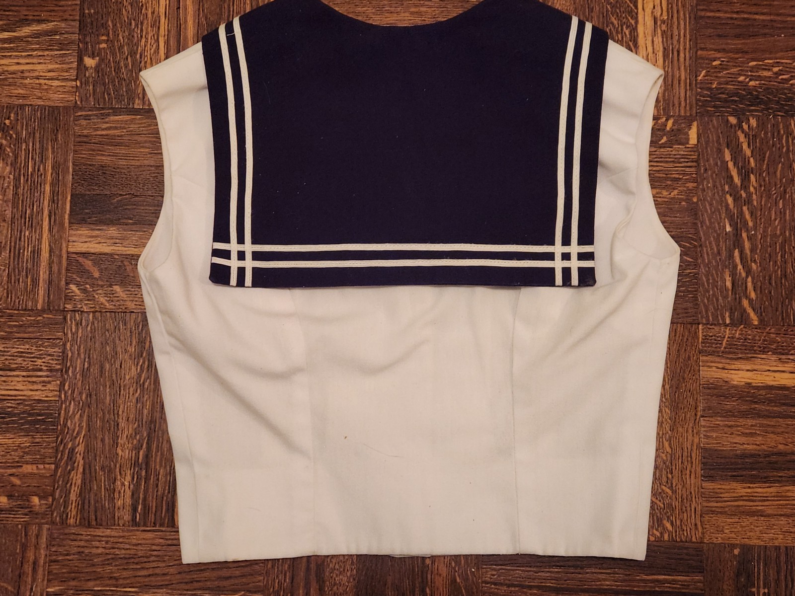 Vintage 1970s Purple & White Sailor Top and Shorts Professionally Handmade XS-S