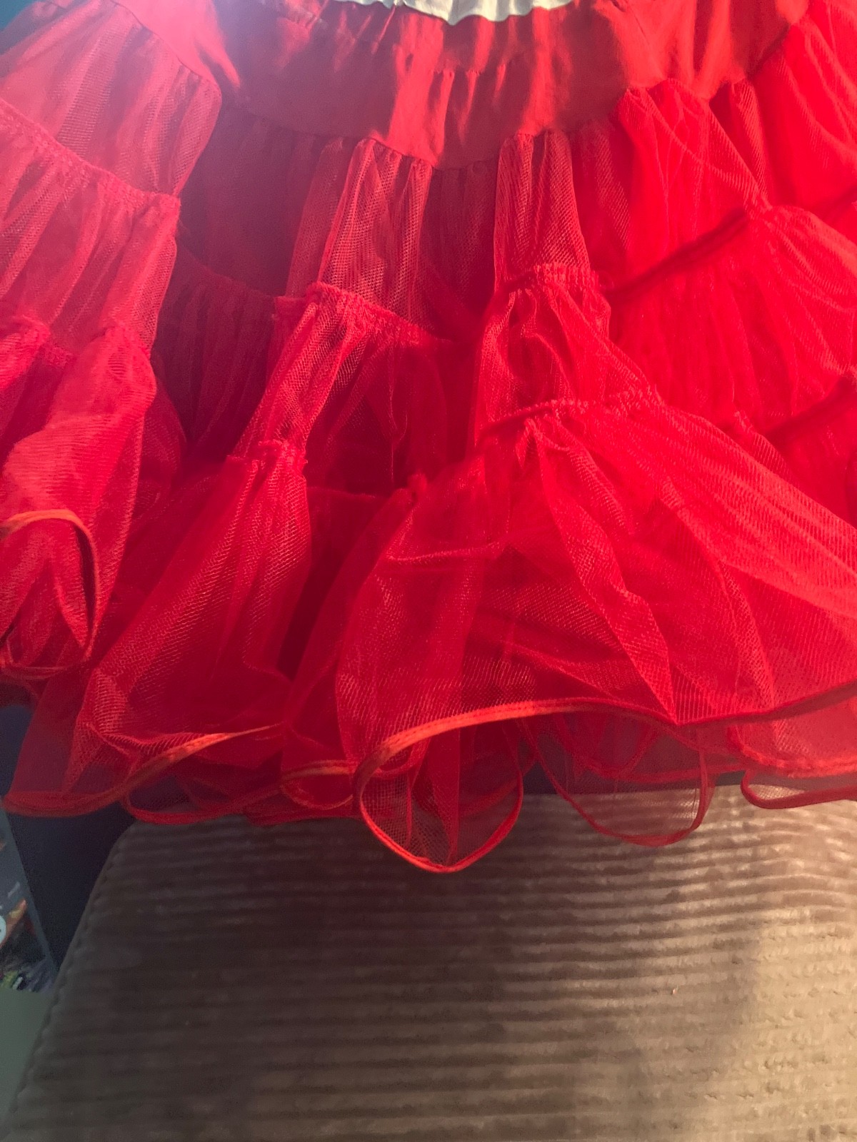 VTG 60&rsquo;s MALCO MODES RED RUFFLED TIERED SKIRT – DANCE – COUNTRY WESTERN