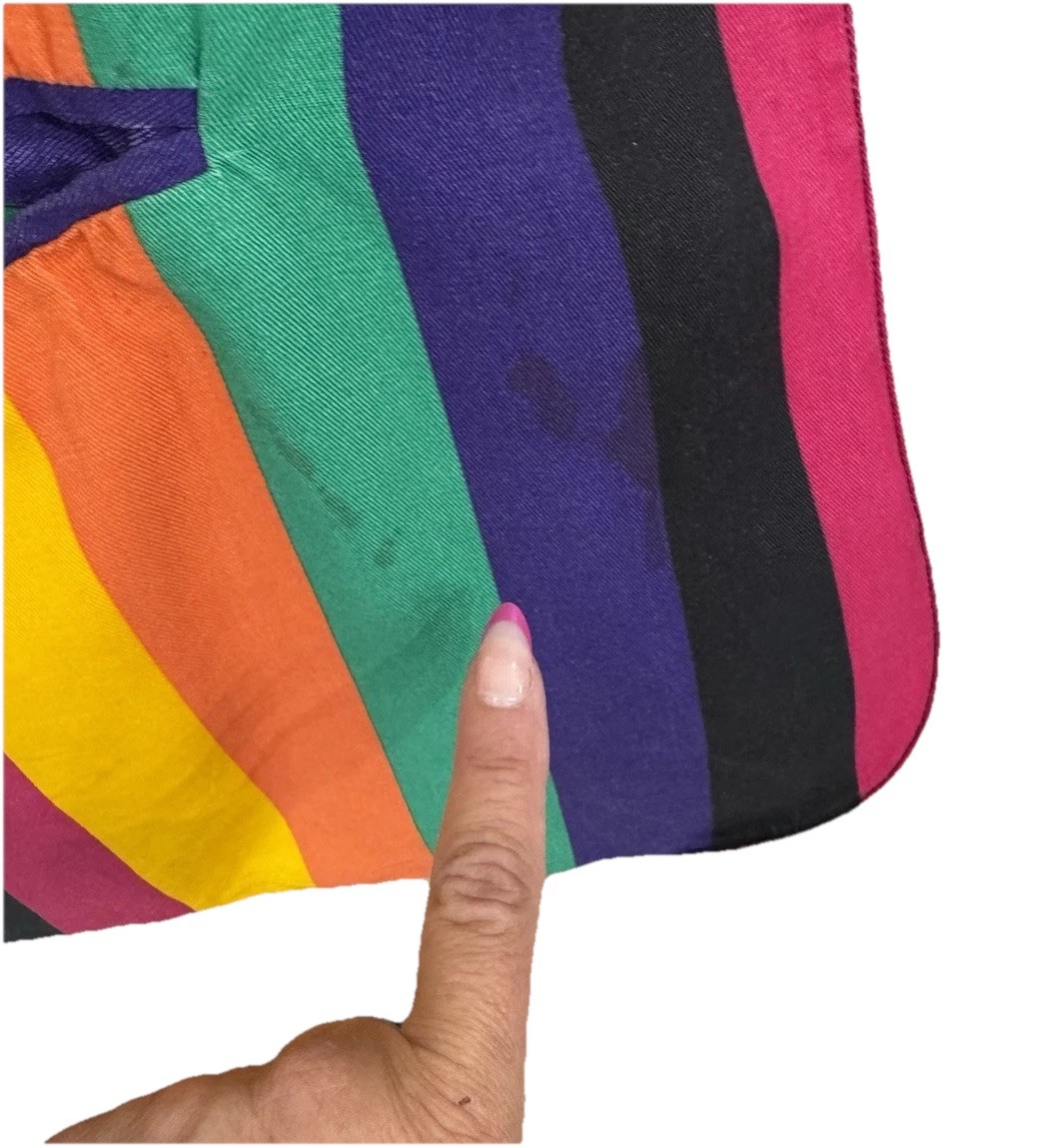 Vintage 80s Alex Tala Striped Rainbow Colourway Blazer Coat Size XL