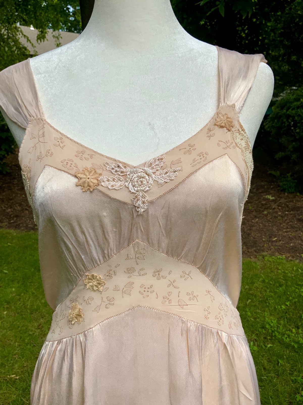 1930s Silk Chiffon Hostess Gown | Blush Pink Boudoir Dress | Restored 30D