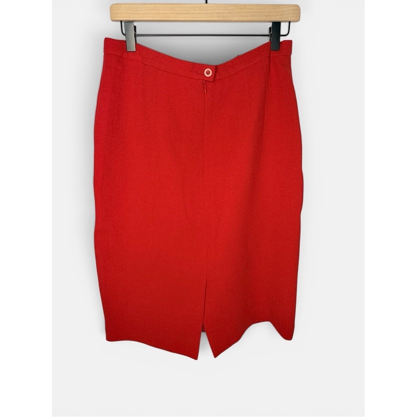 NWT Vintage Escada Pure Wool Red Pencil Skirt Luxury Old Money | Size 42 / US 12