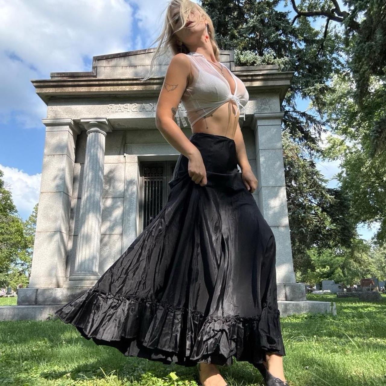 Antique Black Ruffle Petticoat