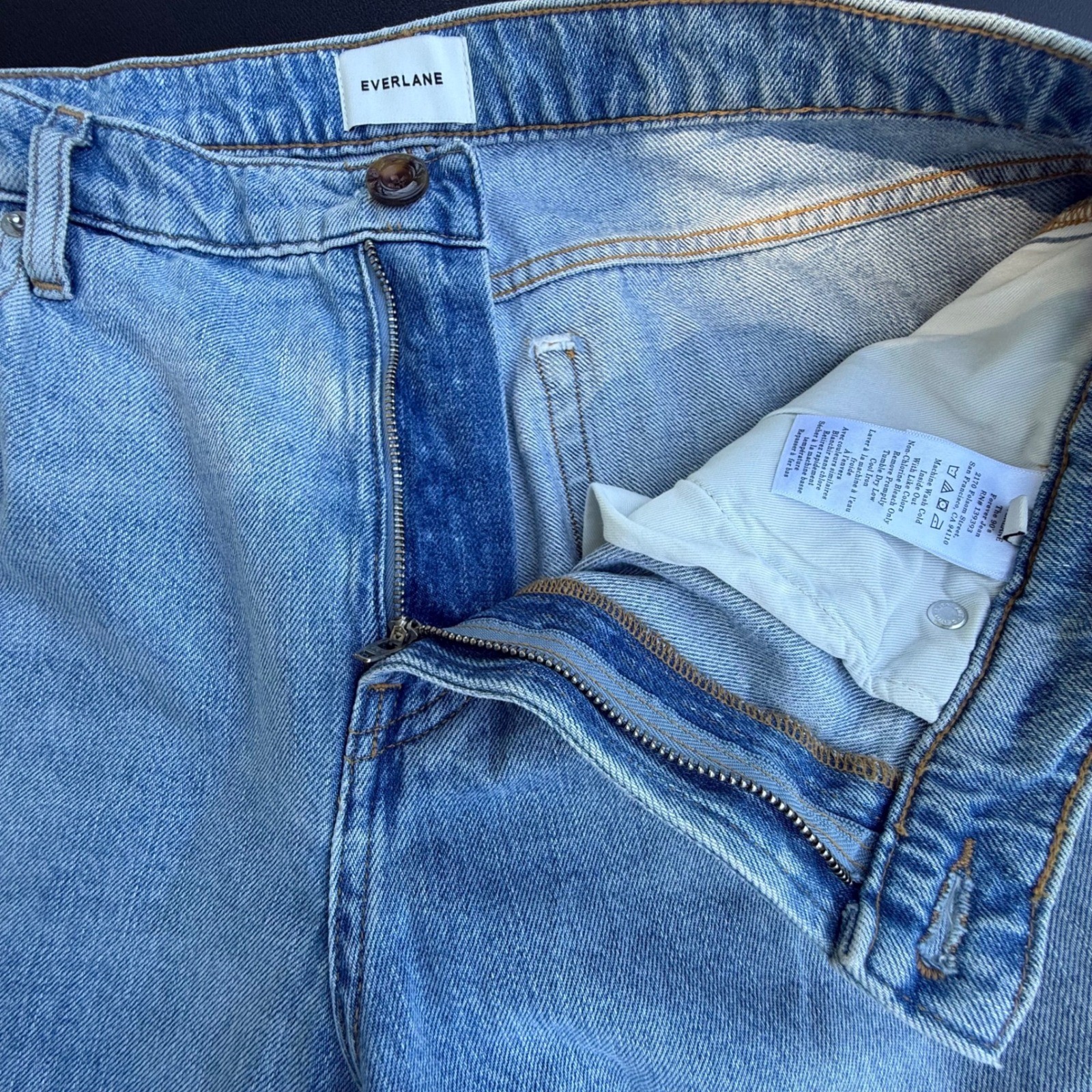 Everlane The 90s Forever Jean Light Wash Blue Organic Cotton Straight Leg 30R