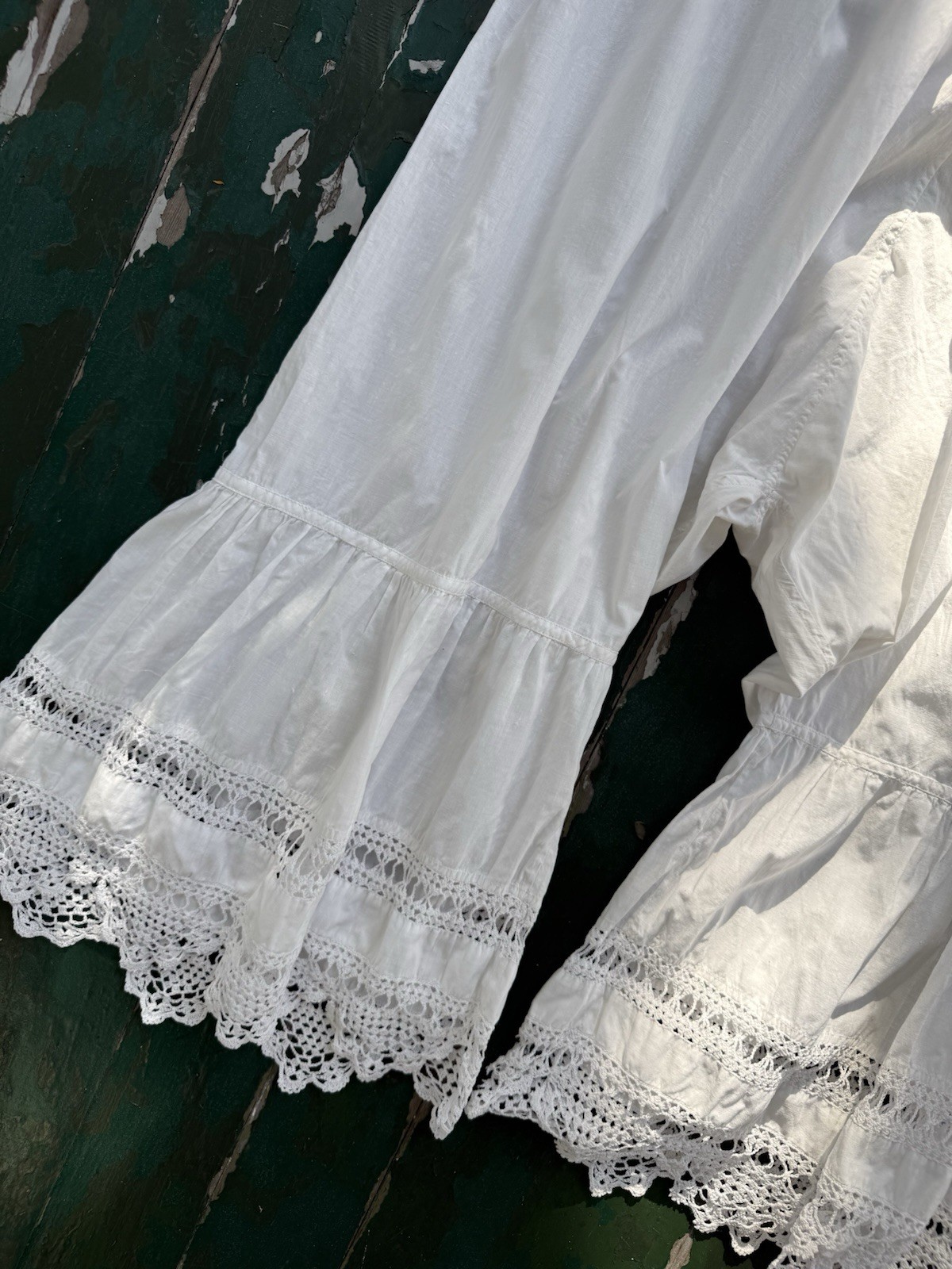 Edwardian Antique White Cotton Bloomers In Rare Waist 34