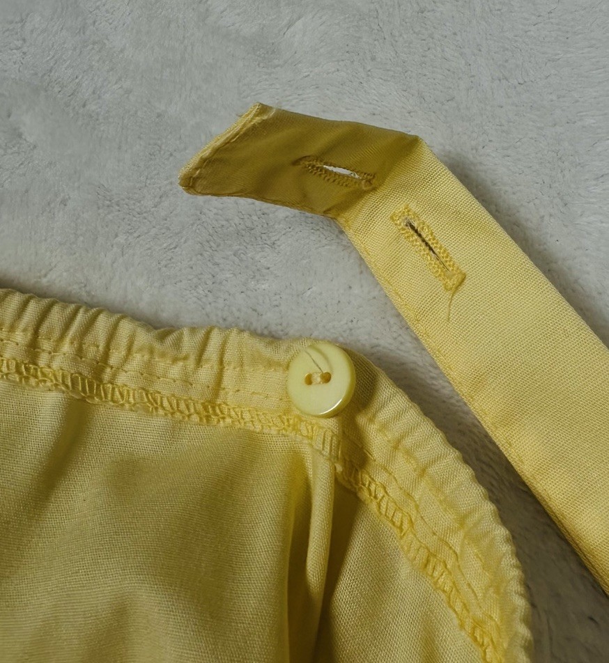 Vintage JC Penney Dress Womens Size 18 Midi Empire Waist Pintuck Bodice 70s