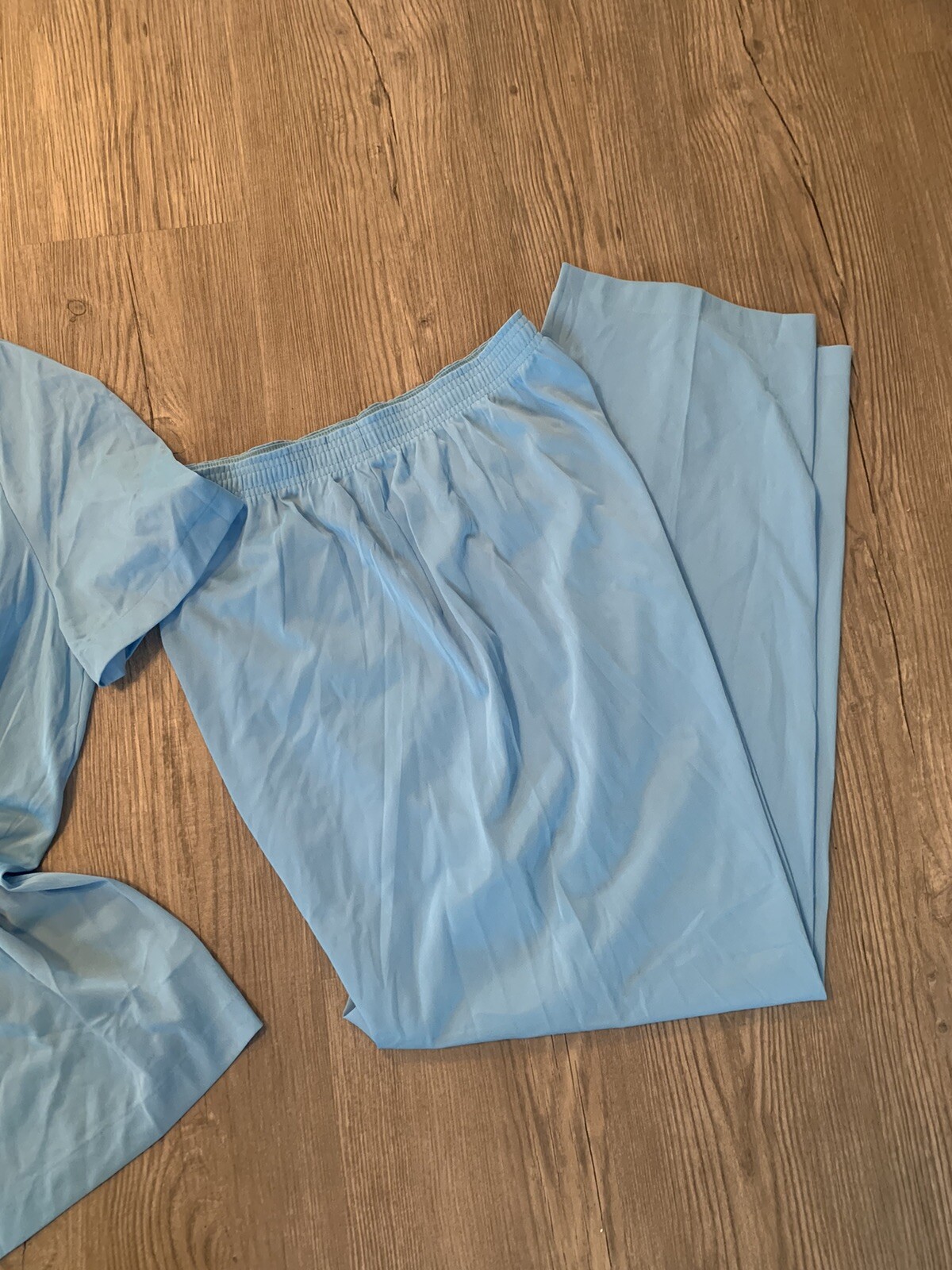 Vintage Vanity Fair Pajamas Women’s Sz 40 100% Nylon Shirt Pants Aqua Blue