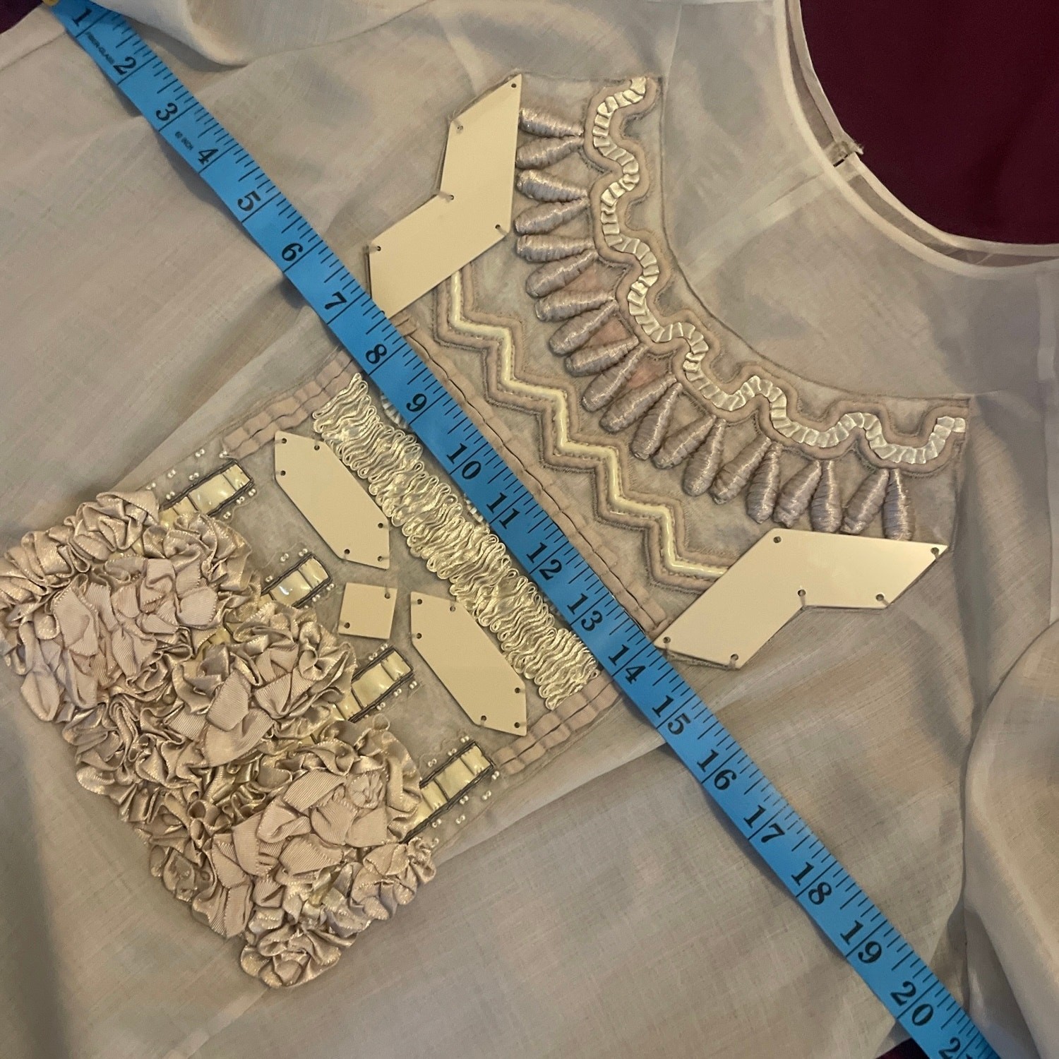 Vintage 90s CHRISTIAN LACROIX Hulotte Embellished Blouse Small S LUXURY Top Y2K
