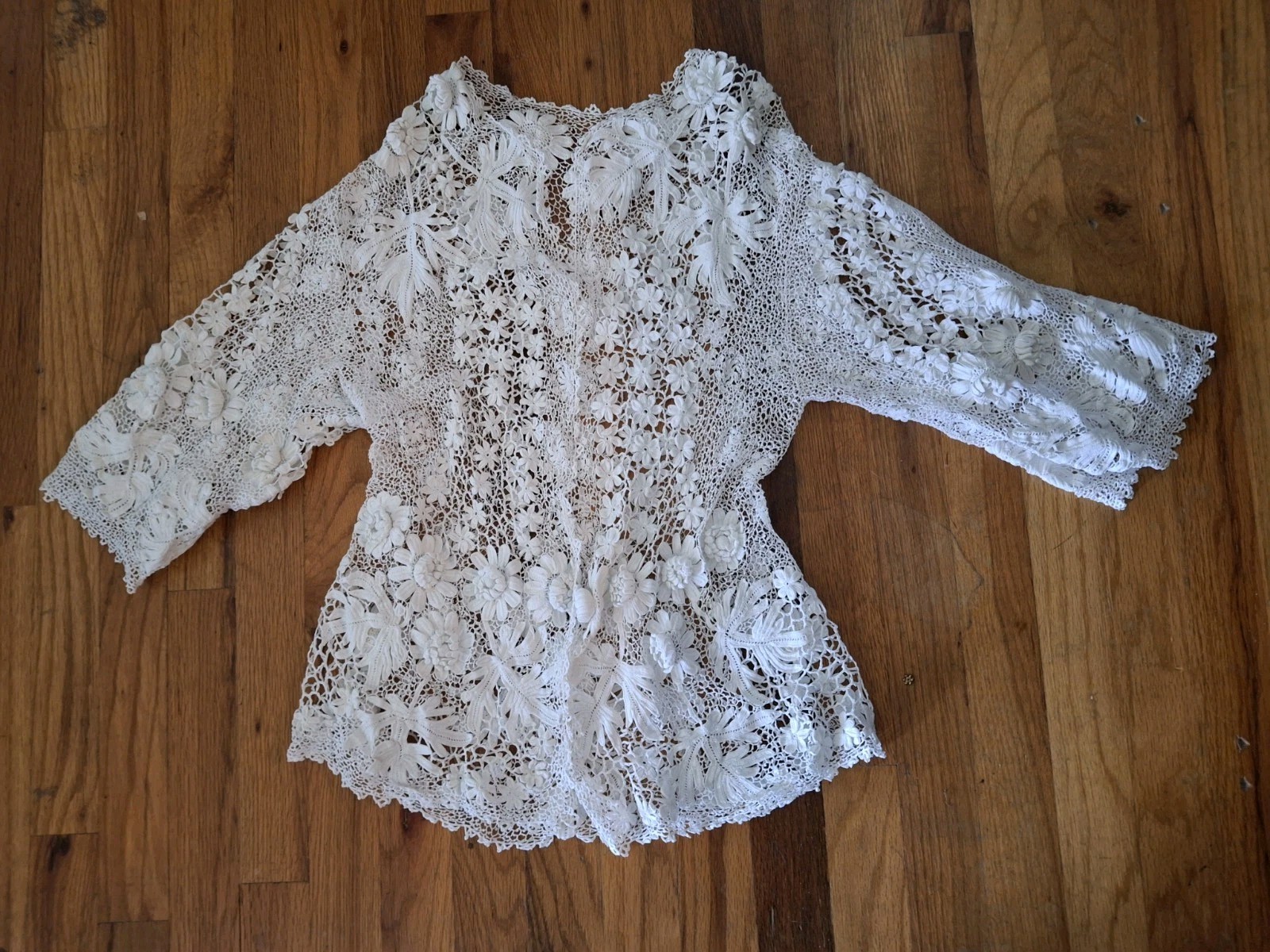 Vintage Edwardian EXQUISITE Irish Crochet Fancy Day Jacket