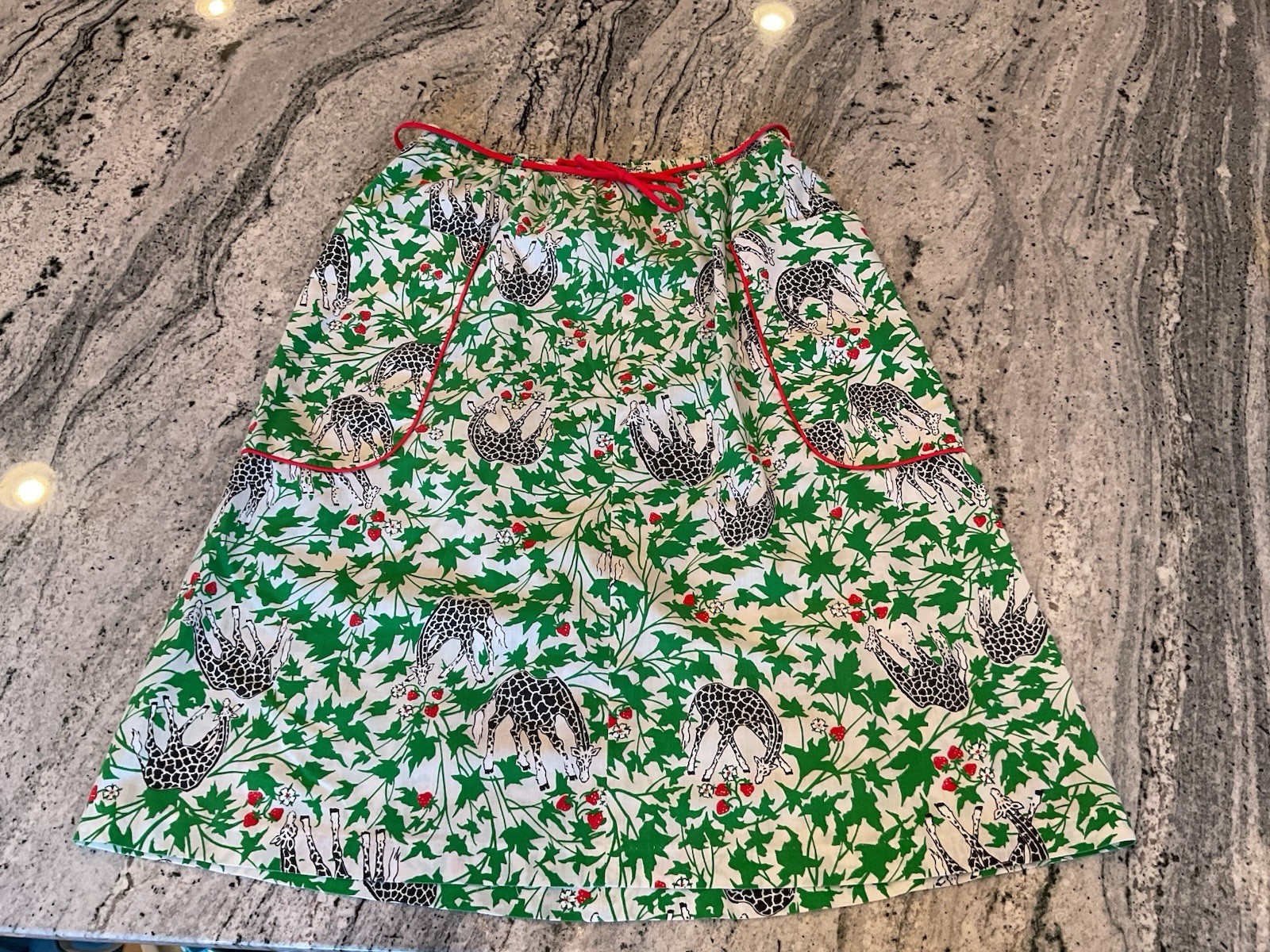 Vintage Peter Popovitch Leafy Strawberry Giraffe Skirt M
