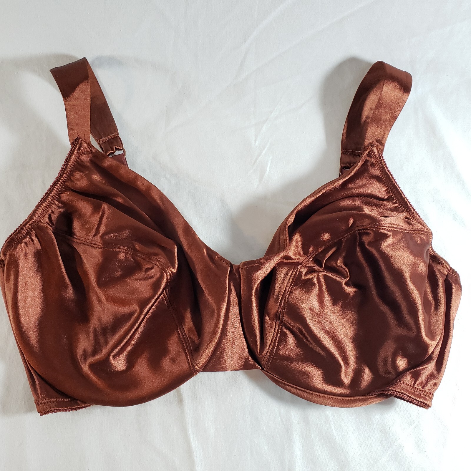 Victoria&rsquo;s Secret Second Skin Satin Unlined Full Coverage Bra 38DD Bronze Brown