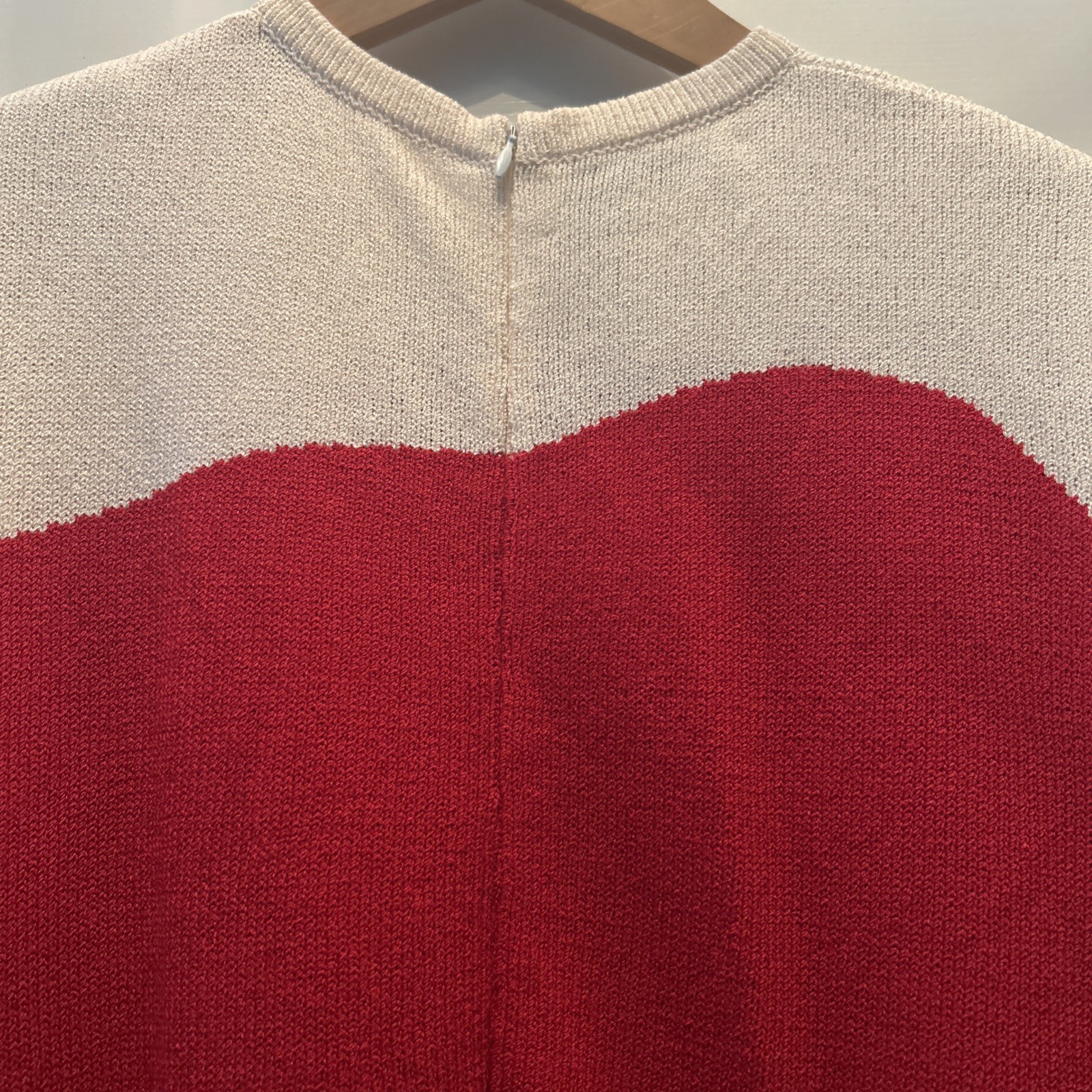 Vintage The Michael Collection Red White Knit Dress XL