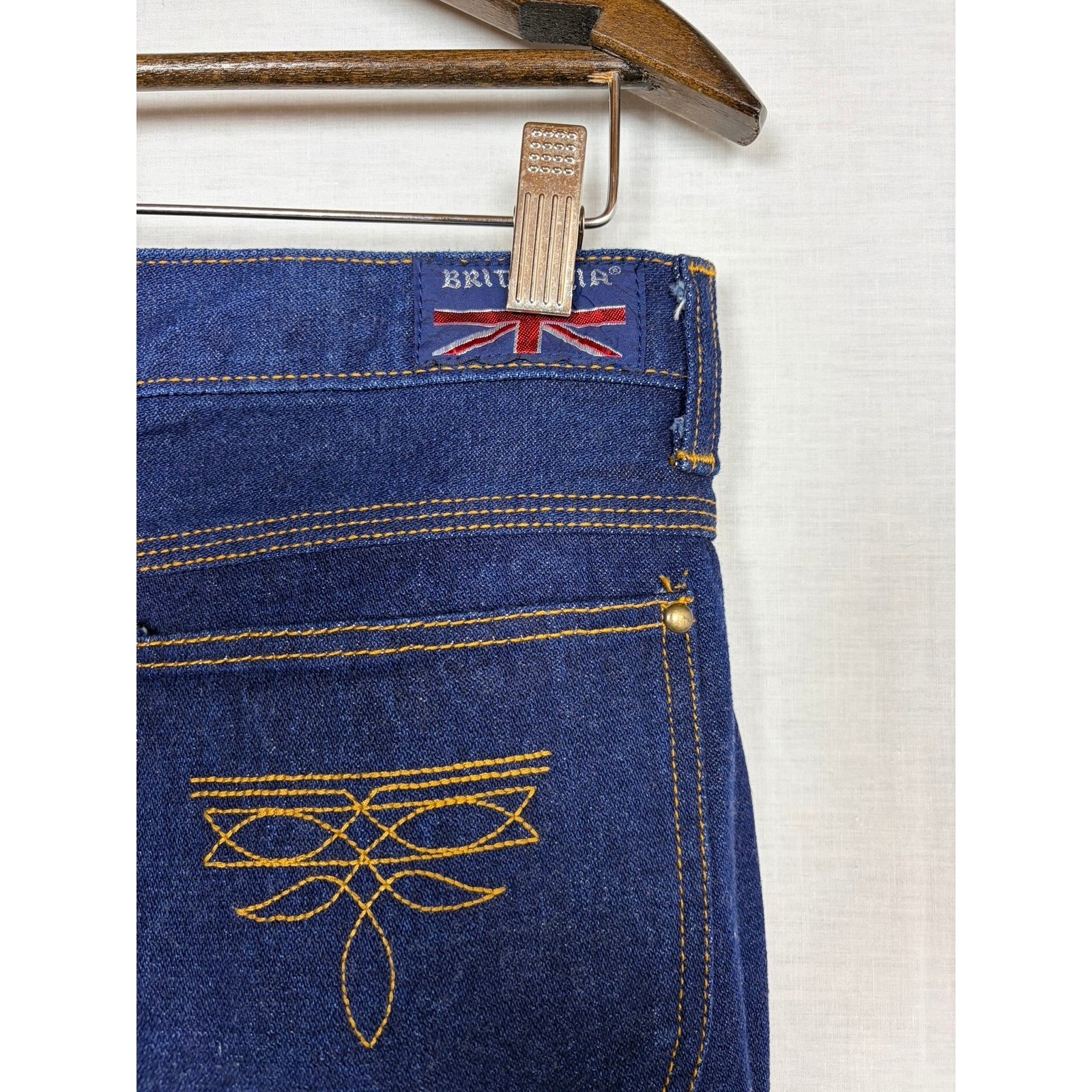 Vintage Brittania High Waisted Straight Leg Jeans Dark Wash Indigo Blue 70s 80s