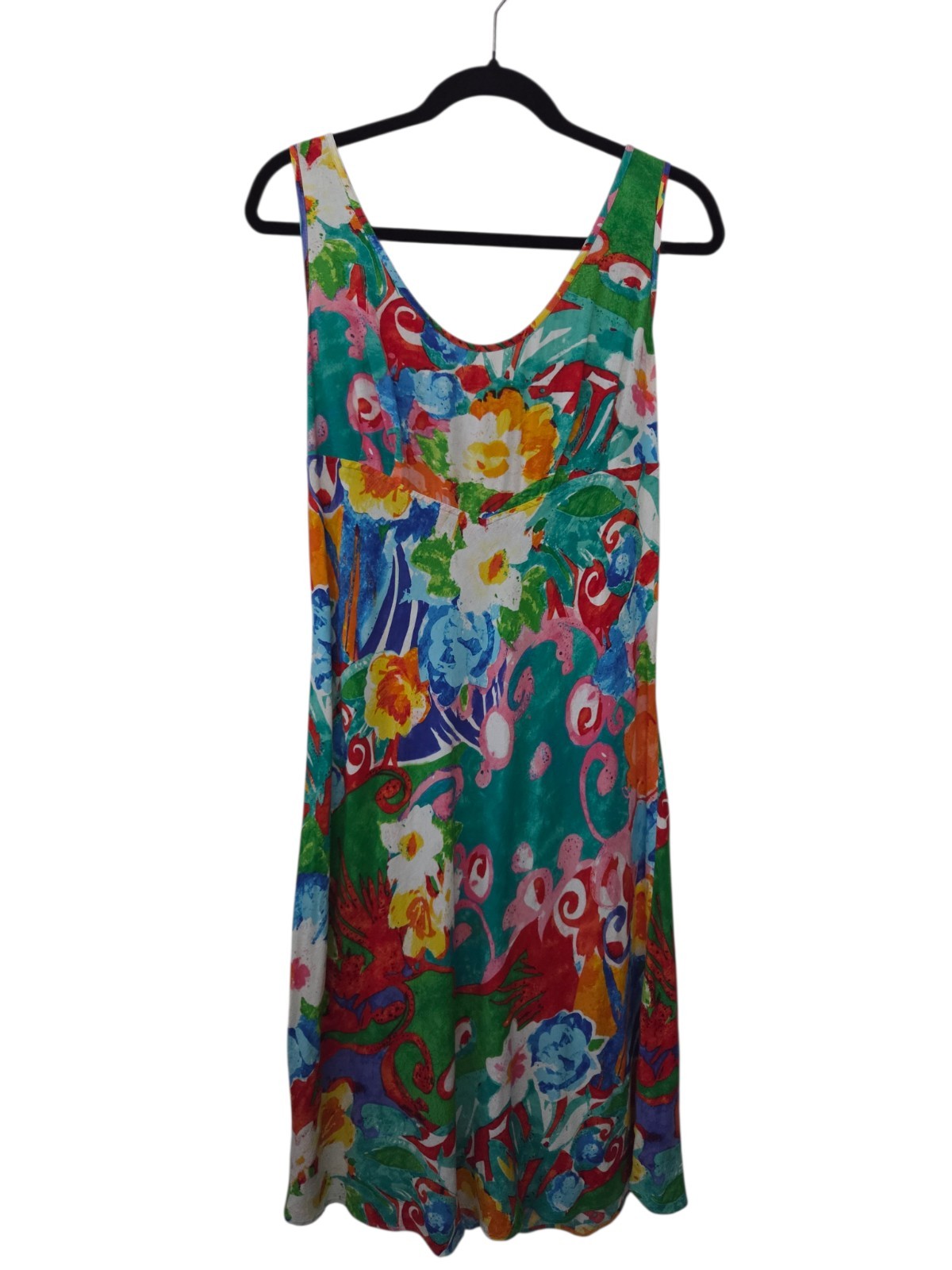 Vintage 90s JAMS WORLD Origami Flower Hawaiian Sun Dress Size M Art to Wear