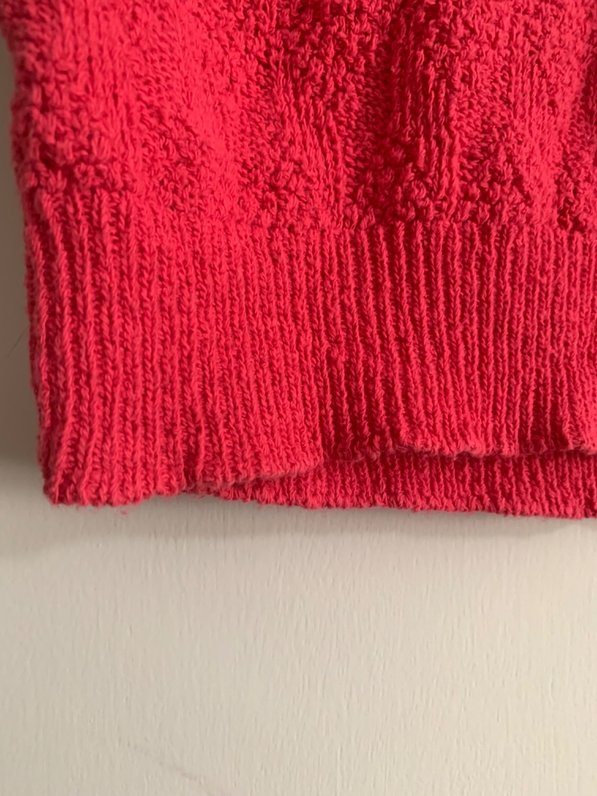 Vintage 80s Pink Crew-Neck Pullover Short-Sleeve Sweater Basics 100% Cotton