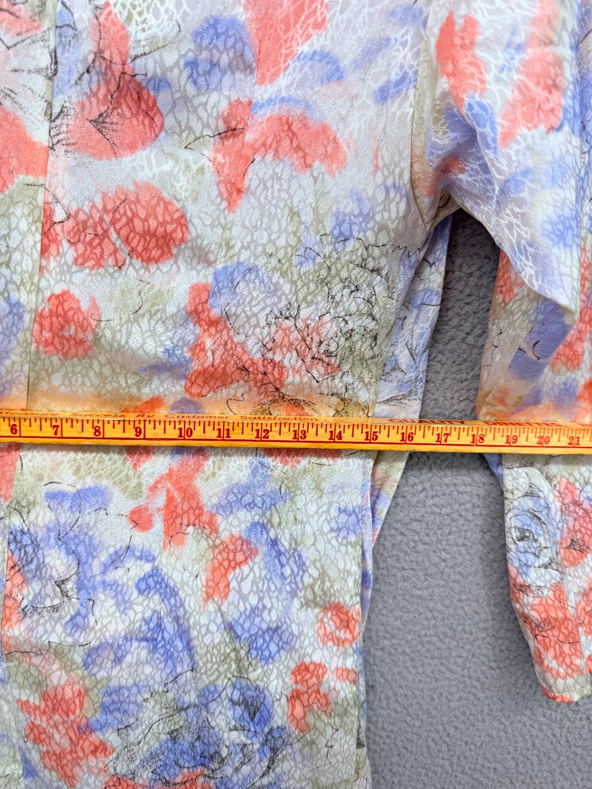 DeadStock Vtg Lori Max 80s Size 13/14 Floral Print Dress Dramatic Gathered Waist