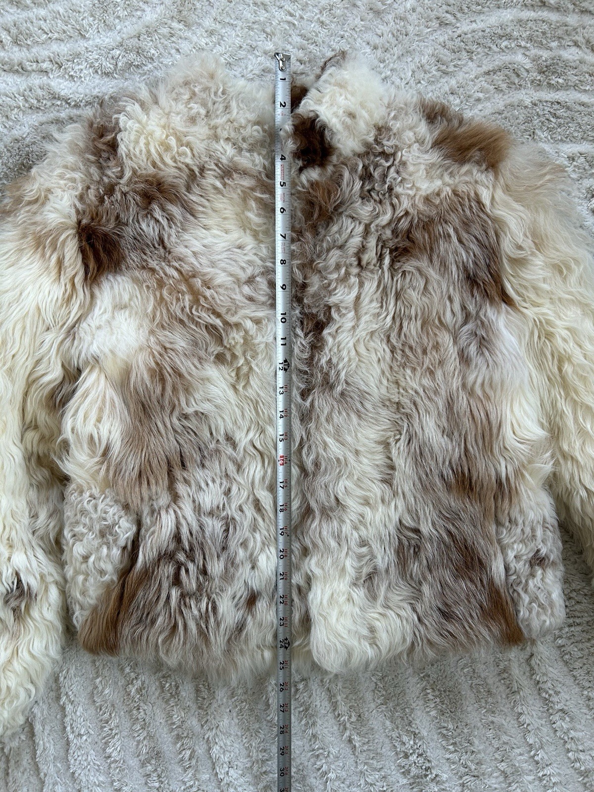 Authentic Vintage Mongolian Lamb Fur 1970s Boho Cropped Coat