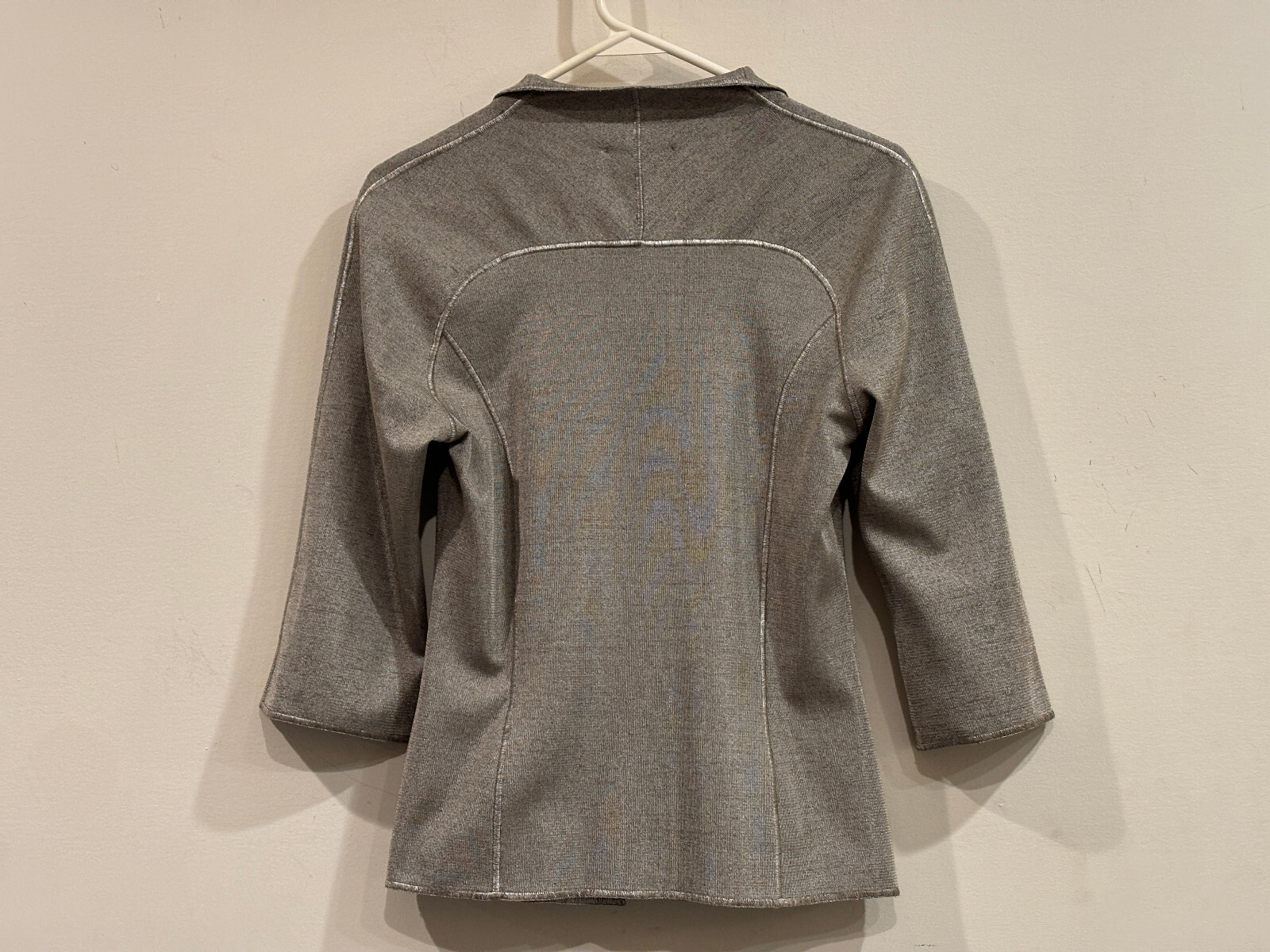 Vintage Stizzoli Silver Gray Polyester & Cotton Jacket Made in Italy – 42