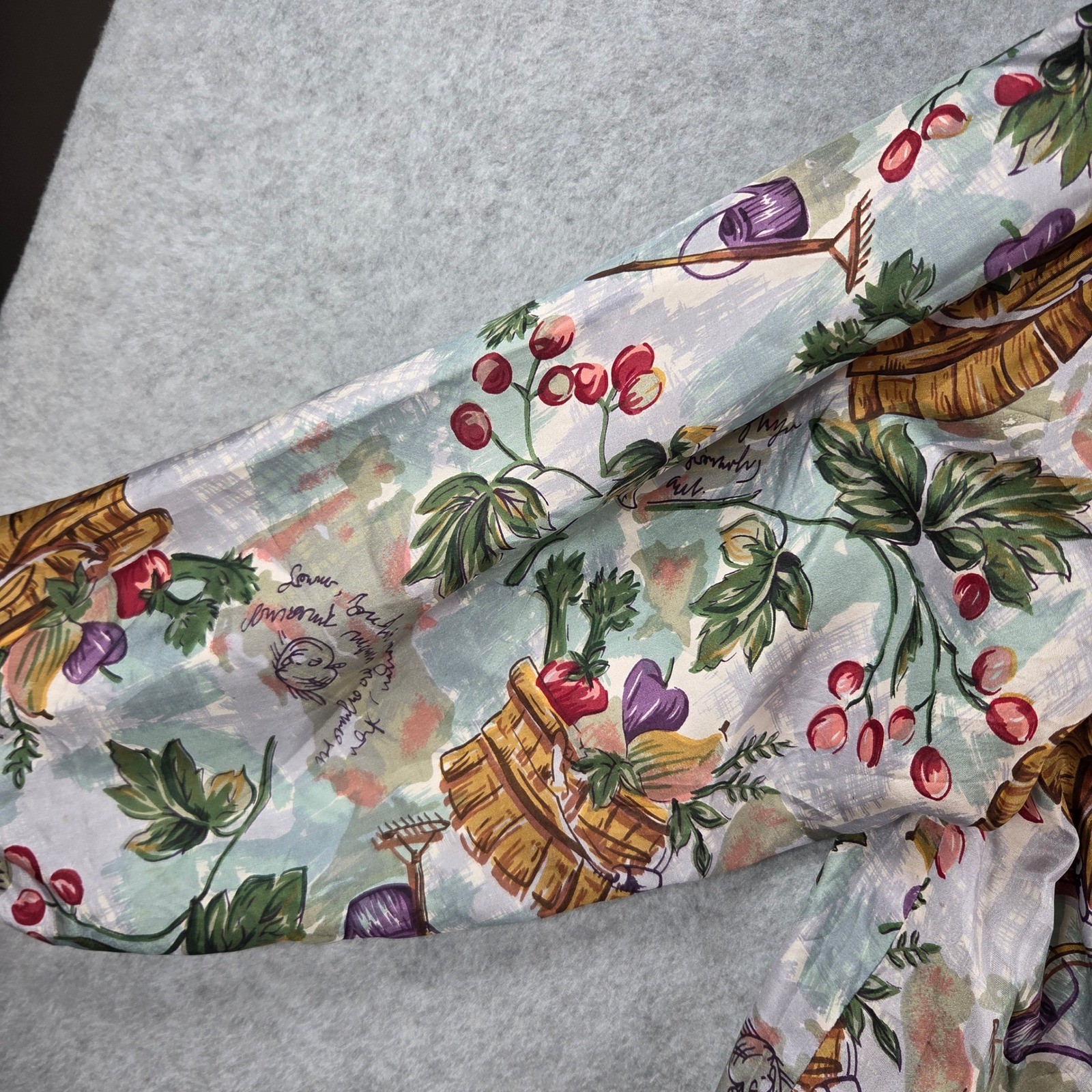 EVR Silk Bomber Jacket Womens Medium Multi-Color Vintage Garden Print Full Zip