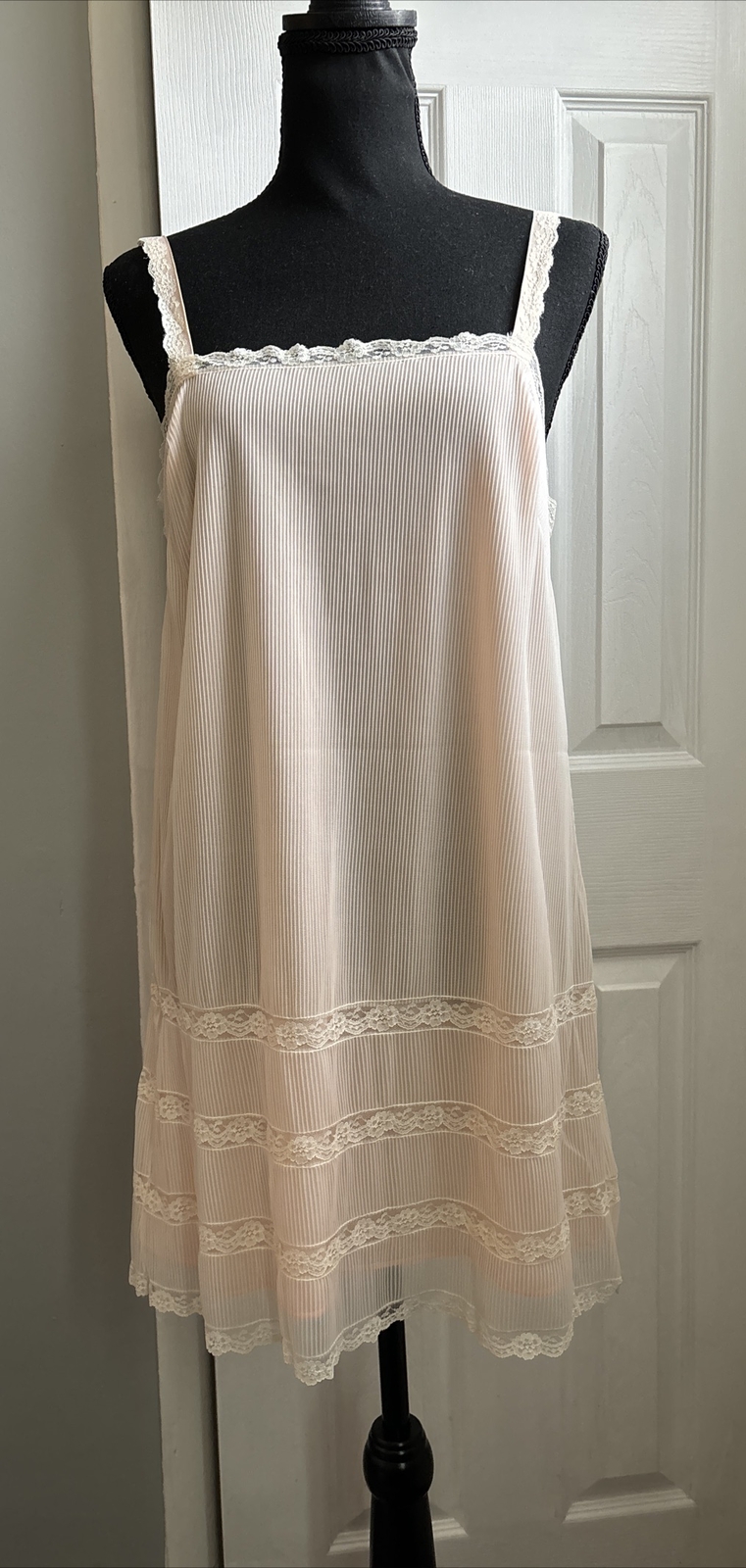 Vintage Van Raalte Gown Robe Set Double Chiffon Lace Medium Babydoll Peignoir