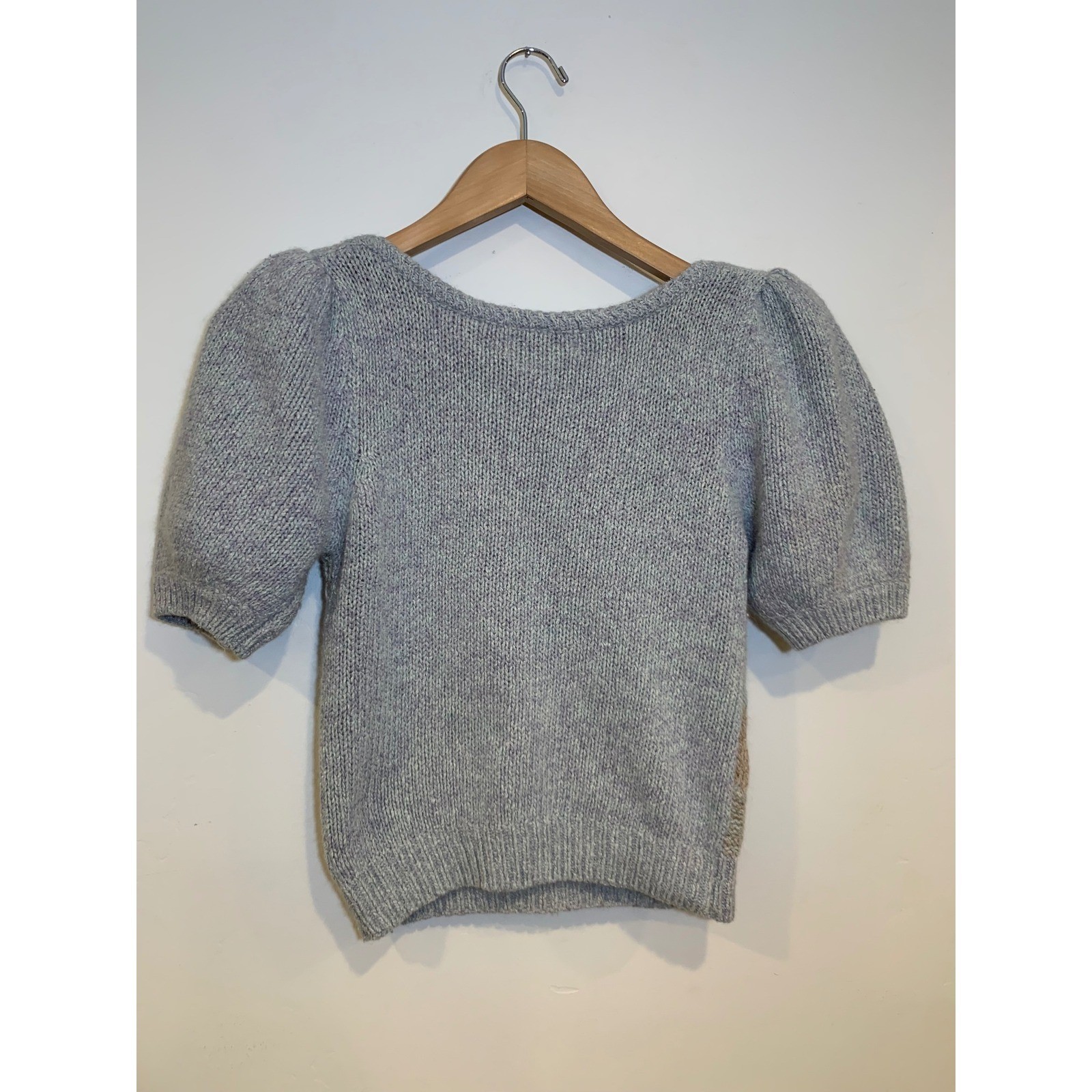 VTG Reference Point Garrett Medium Silk Angora Cottagecore Puff Sleeve Sweater