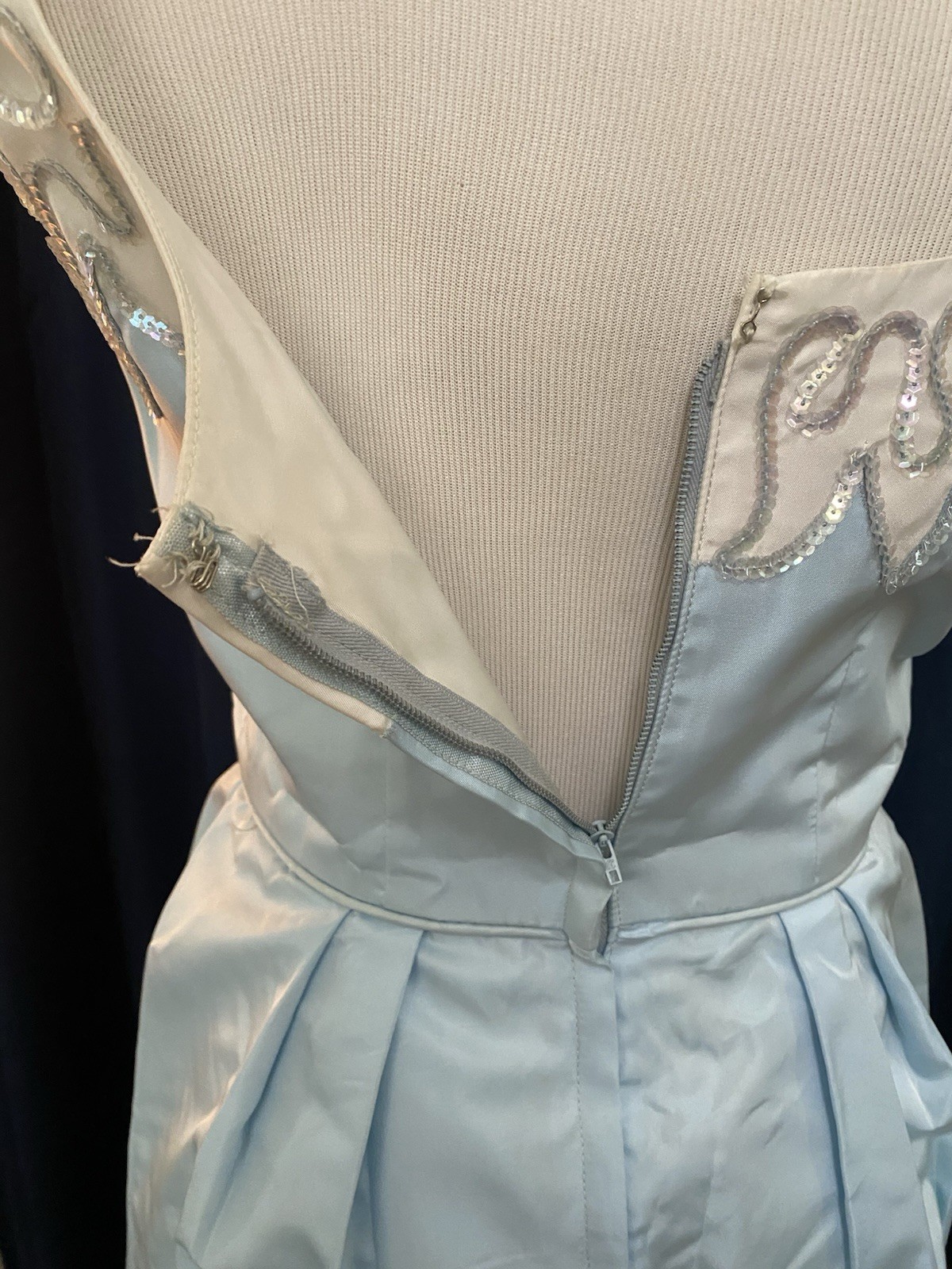 Classic 50s Powder Blue Jr Theme Sleeveless Prom Party Dress NEW YORK Original