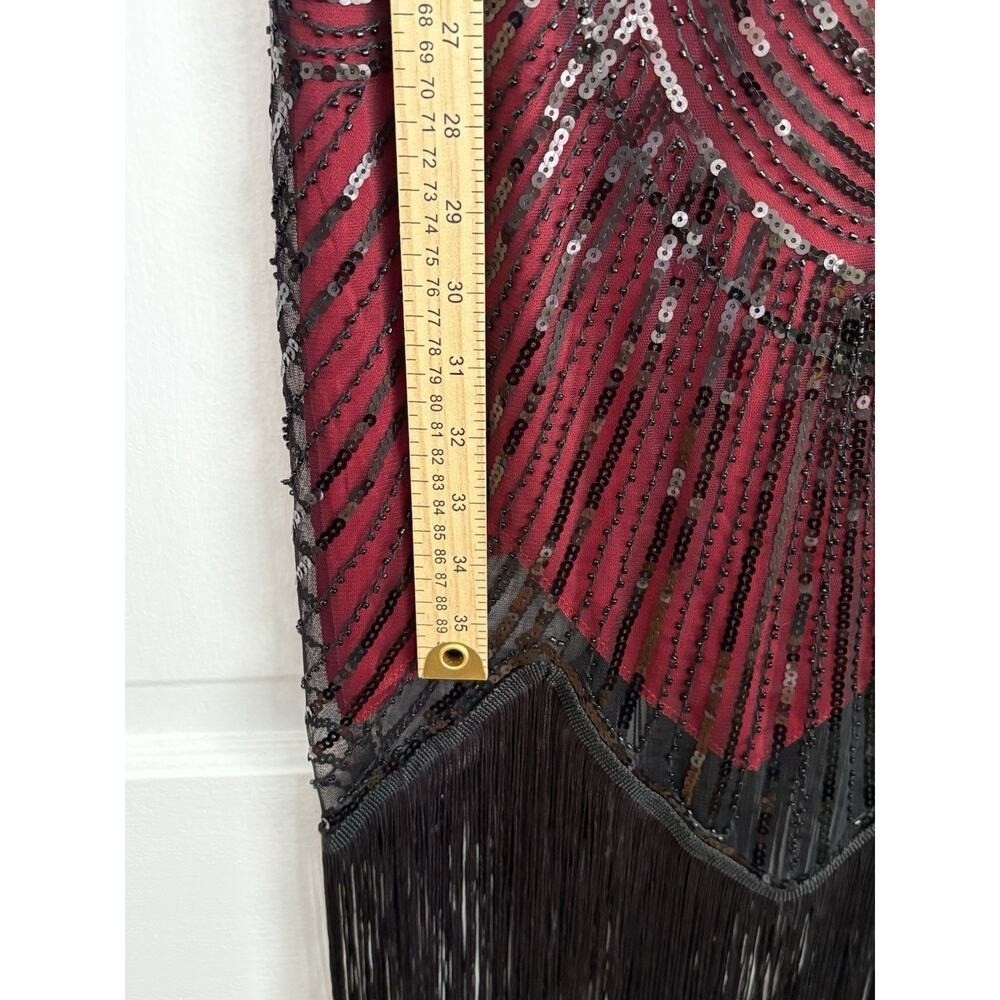 Classic Flapper Style Red & Black Dress Art Deco Glam Old Hollywood | M