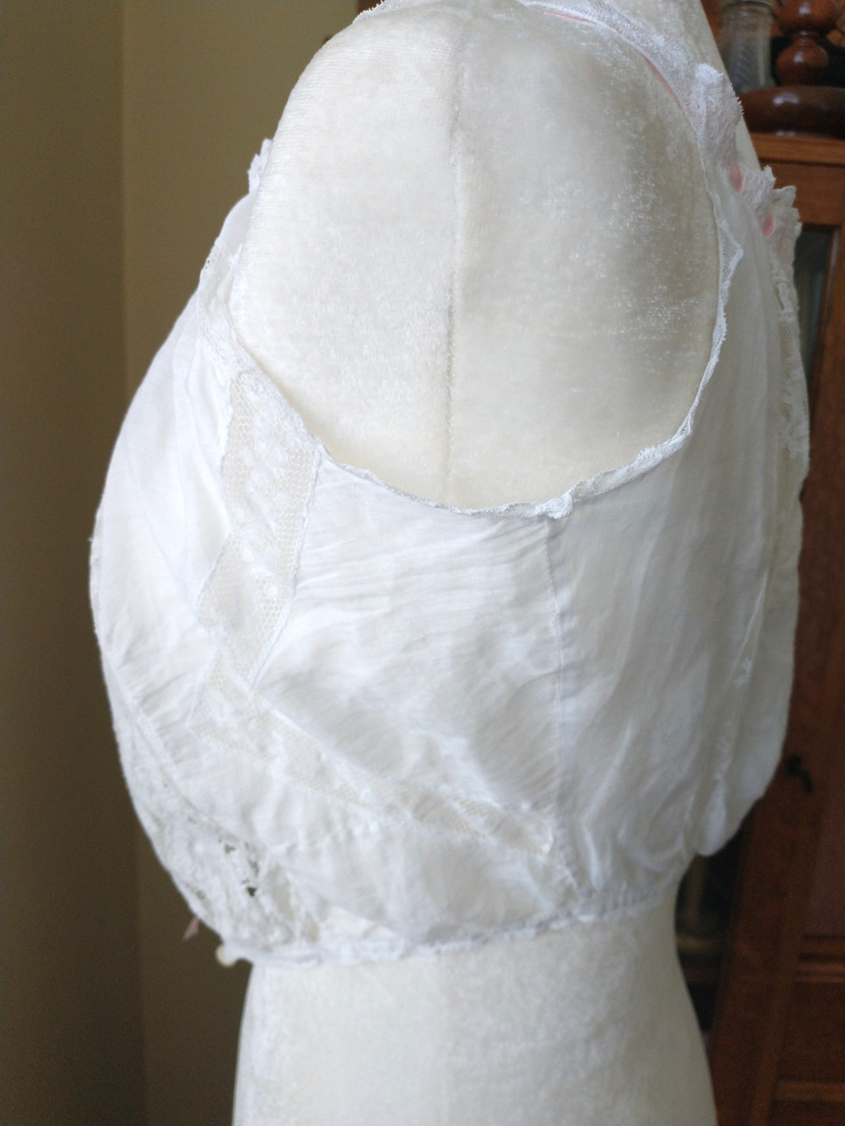 Antique Edwardian Victorian Camisole Corset Cover Camisole Lace-Lace-Lace