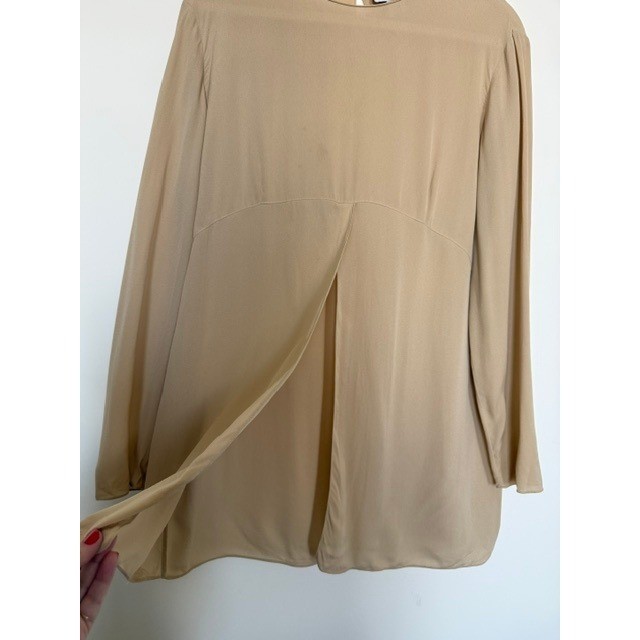 Vintage Emanuel Ungaro 100% Silk Cream Tunic Blouse Size 14