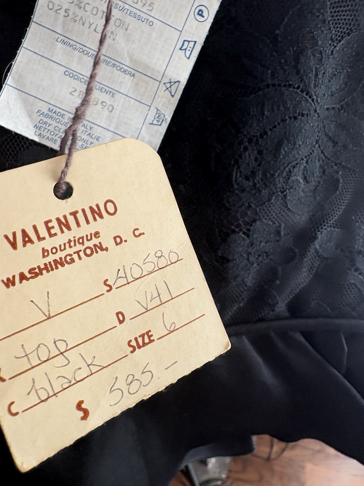 Rare Vintage Valentino Boutique Black Lace Peplum Cami Top Sz 6 nWt Late 1980