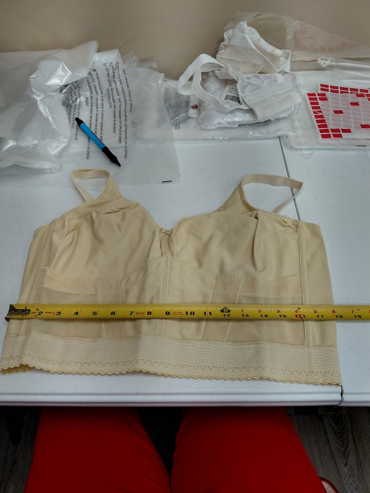 Vintage Crown-nette Longline Beige Bra Size 46C