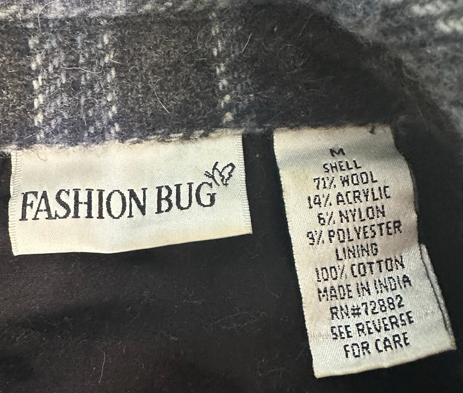 Vintage Wool & Cotton Jacket Size Medium Fashion Bug