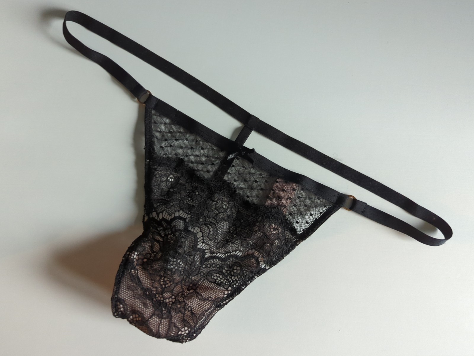 Vtg Victoria&rsquo;s Secret Nylon THONG V String L Panties NOS NWT Y2K HTF Retro Style
