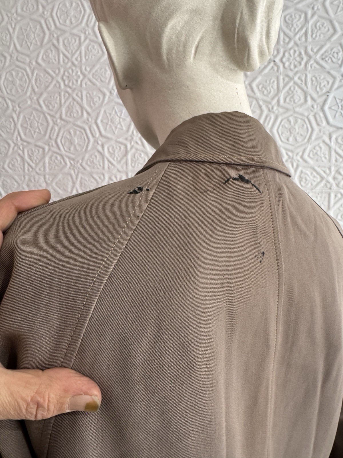 Original Vintage Mac-Chas Macintosh Overcoat-1940s-Rain-Beige-As is-Winter Coat