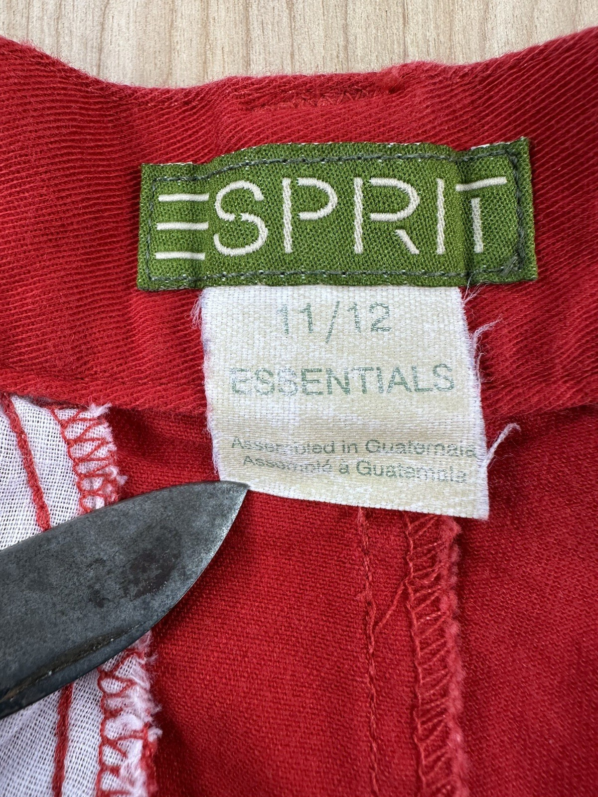 vintage 80&rsquo;s ESPRIT red pleated SHORTS all COTTON size 11/12 preppy NEW WAVE