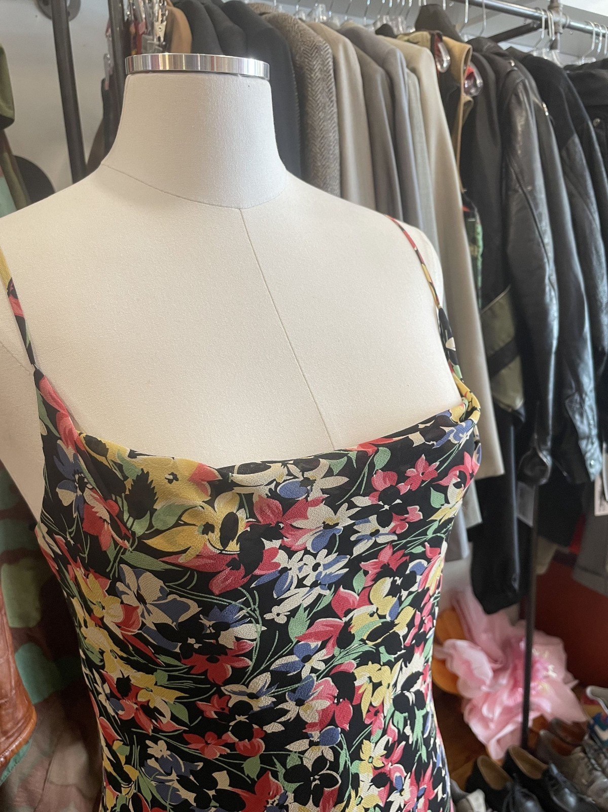 Vintage Ralph Lauren 90s Does 30s Floral Silk Slip Dress