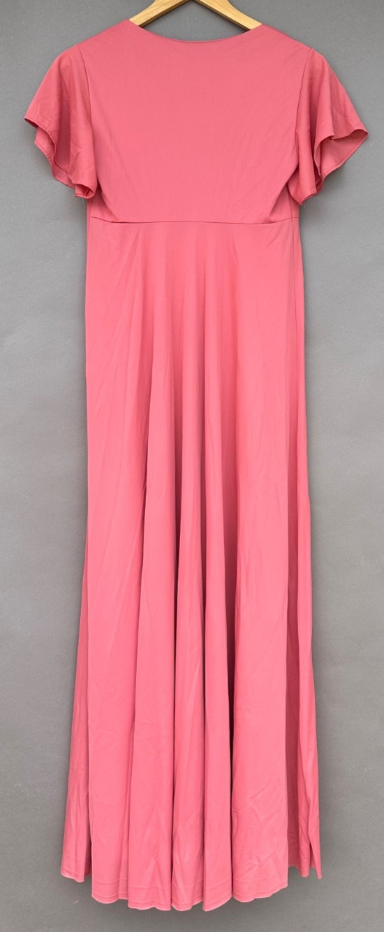 Vintage John Kloss Peignoir Set Small Salmon Robe Nylon Nightgown Hollywood Glam